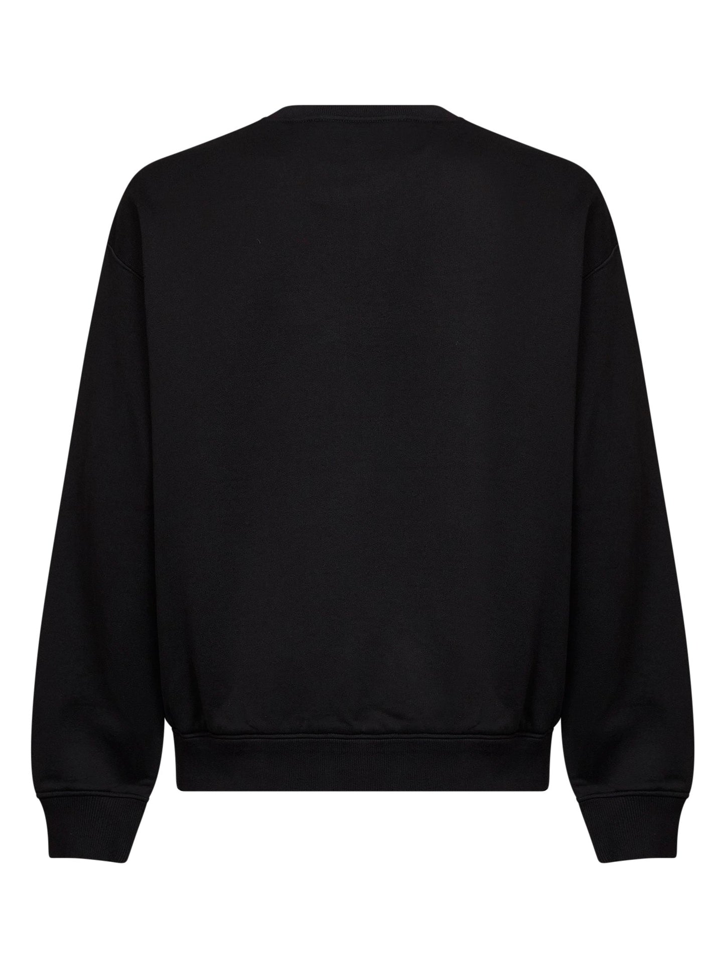 Dolce & Gabbana Men Black Cotton Embroidered Crewneck Sweatshirt DOLCE & GABBANA