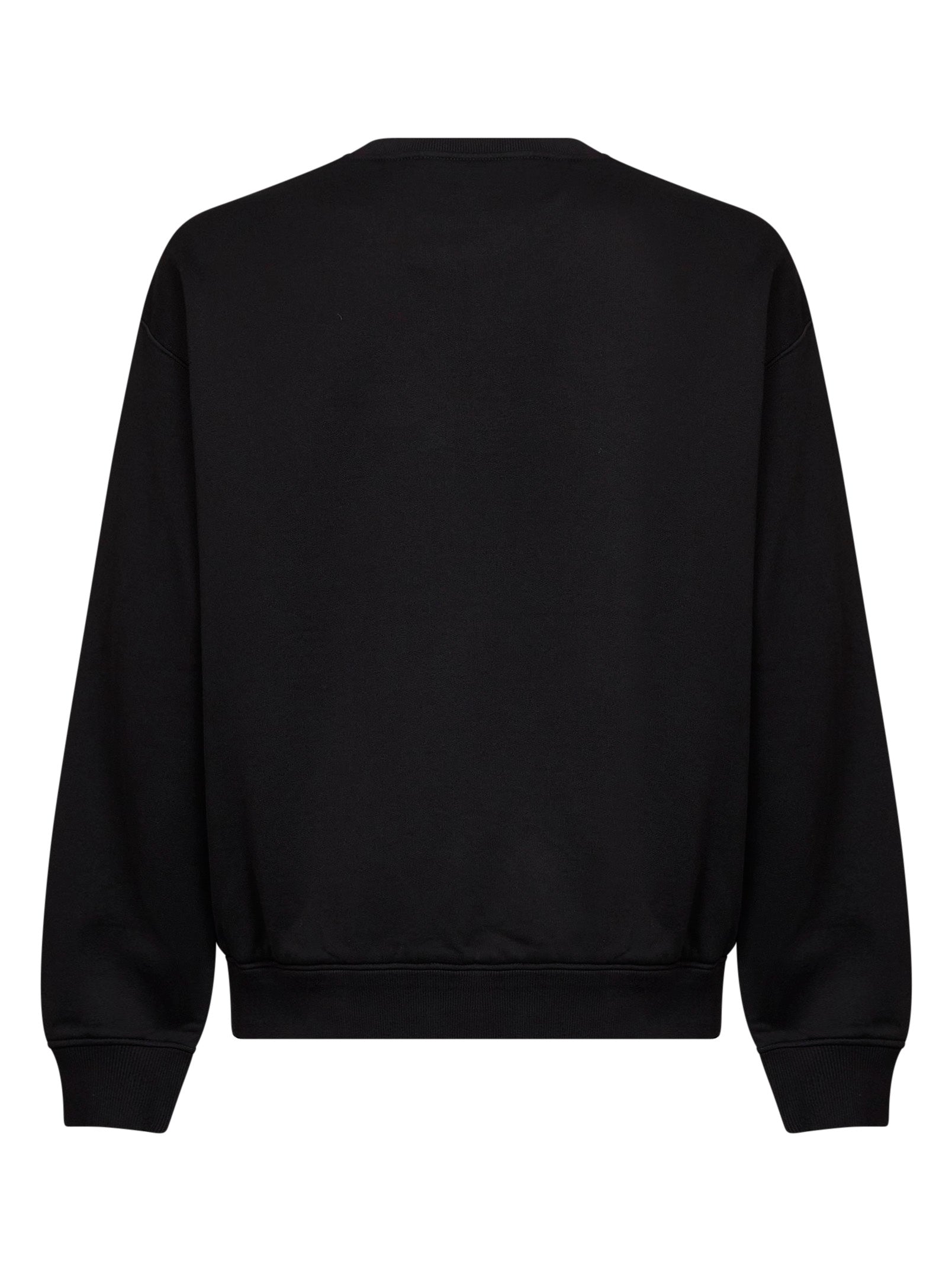 Dolce & Gabbana Men Black Cotton Embroidered Crewneck Sweatshirt DOLCE & GABBANA