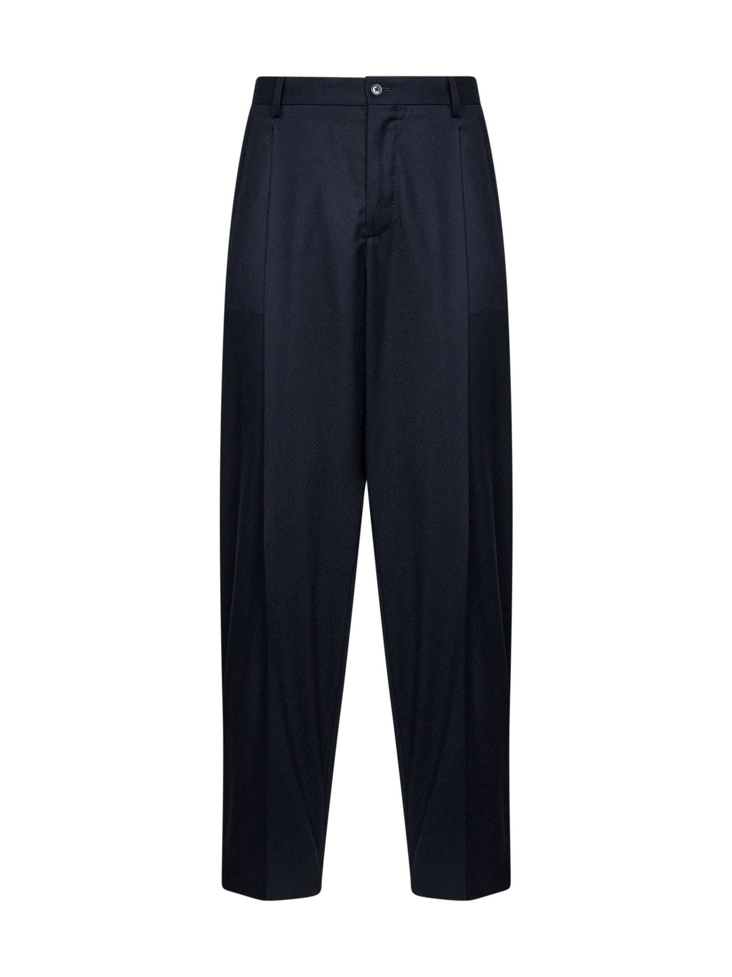 Dolce & Gabbana Men Dark Blue Stretch Flannel Tailored Trousers DOLCE & GABBANA