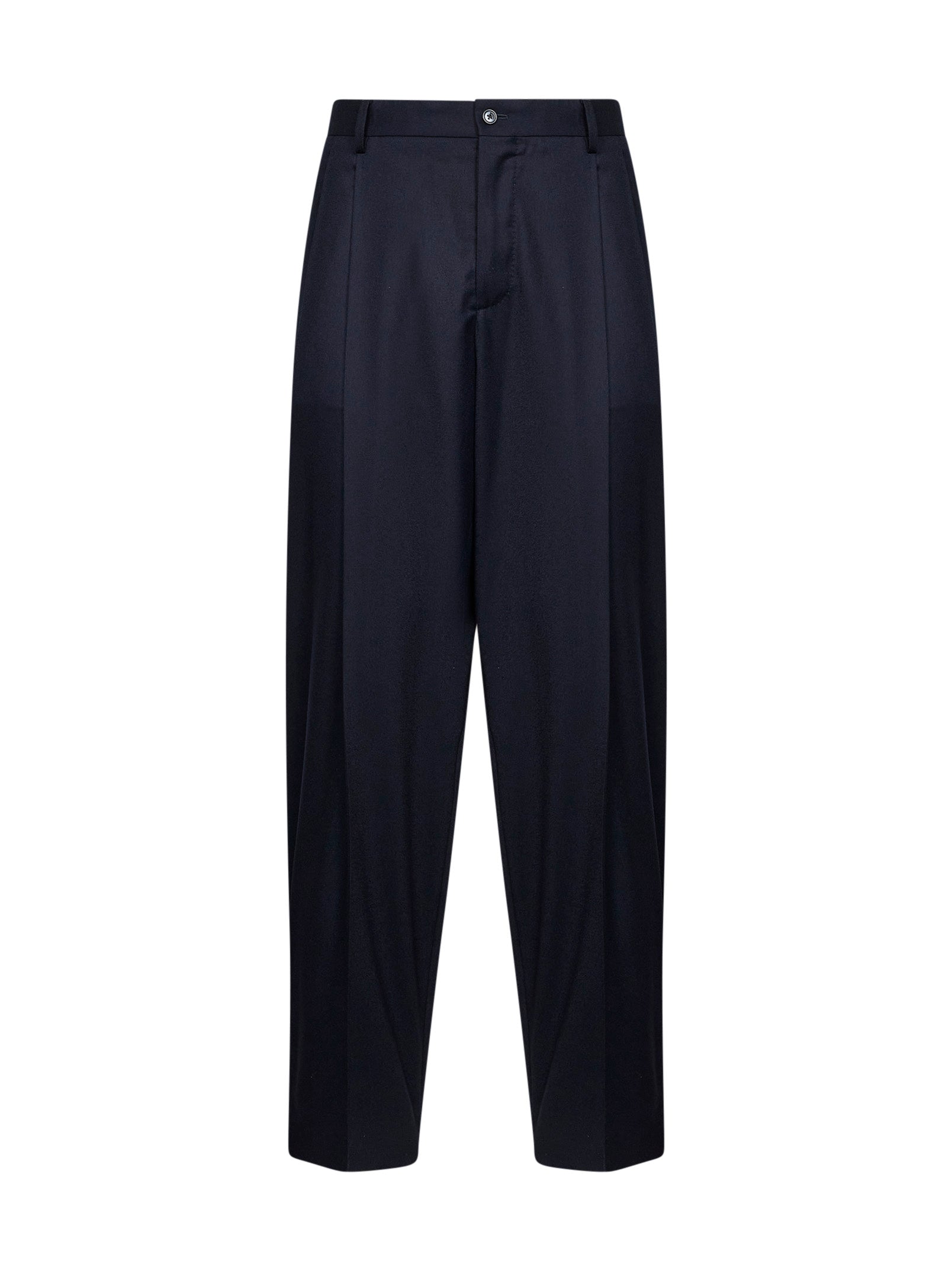 Dolce & Gabbana Men Dark Blue Stretch Flannel Tailored Trousers DOLCE & GABBANA