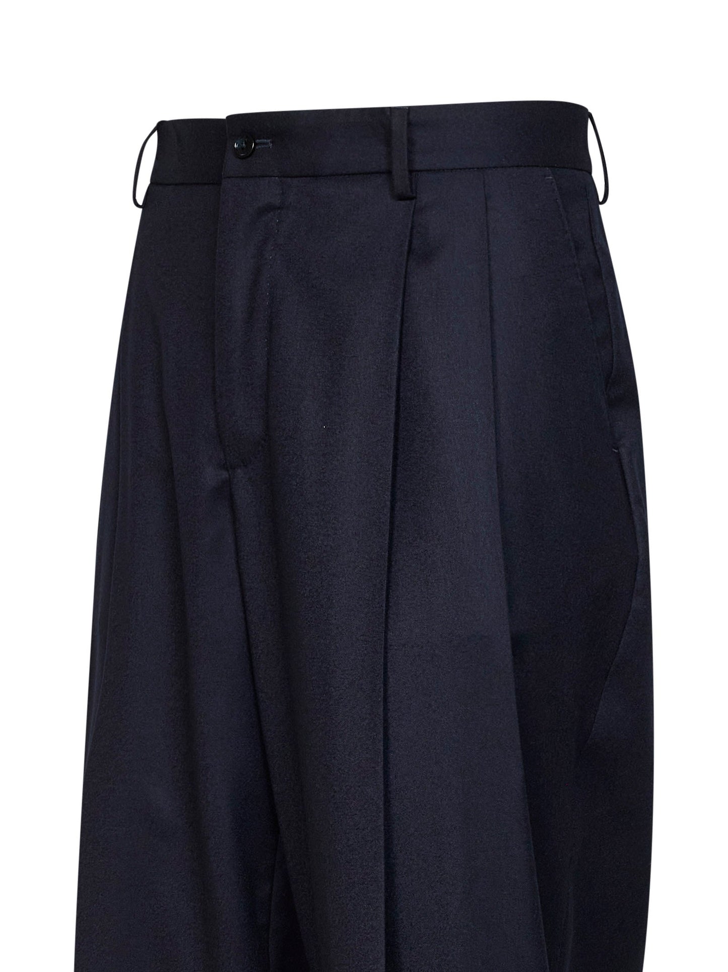 Dolce & Gabbana Men Dark Blue Stretch Flannel Tailored Trousers DOLCE & GABBANA