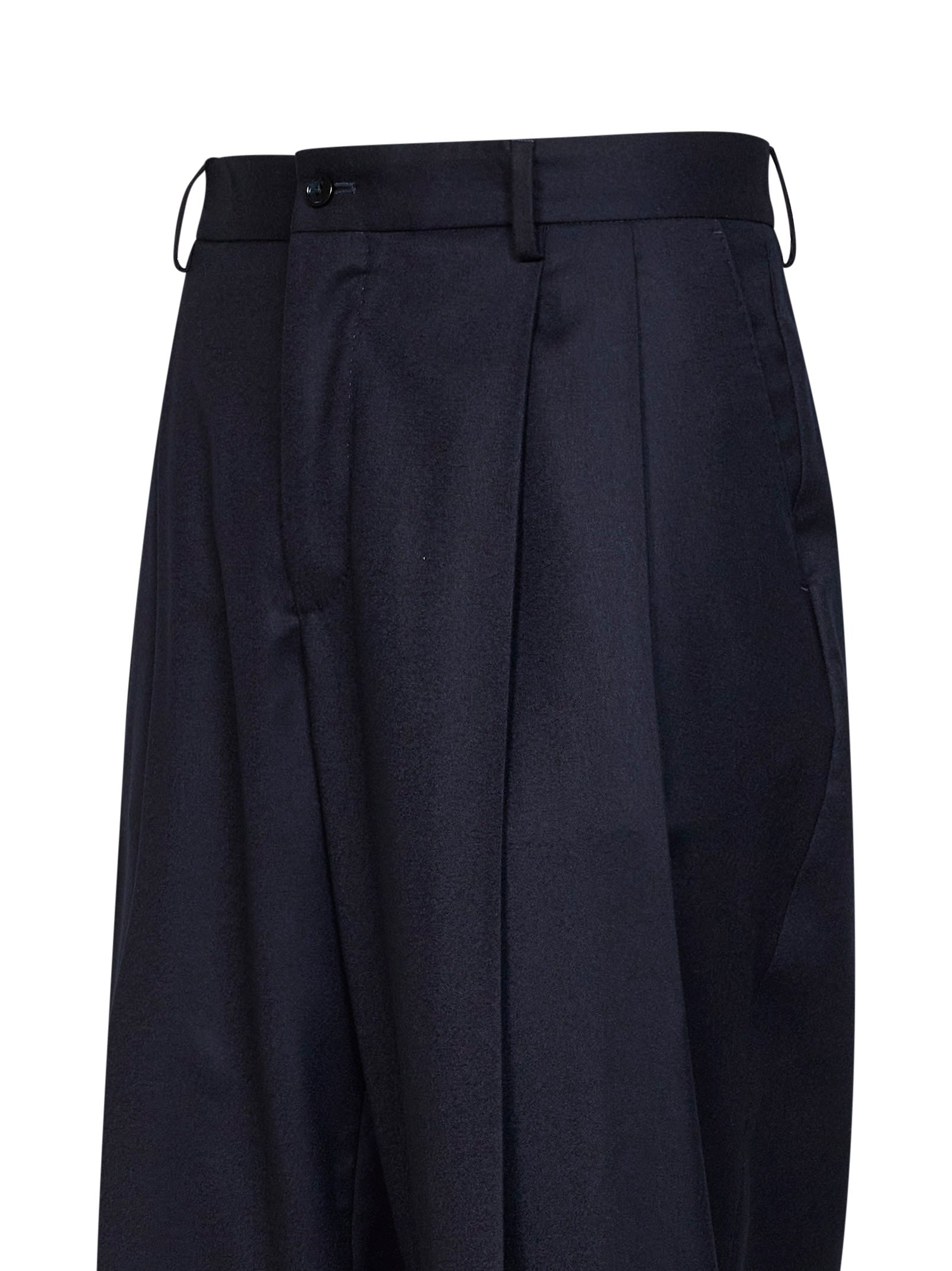 Dolce & Gabbana Men Dark Blue Stretch Flannel Tailored Trousers DOLCE & GABBANA