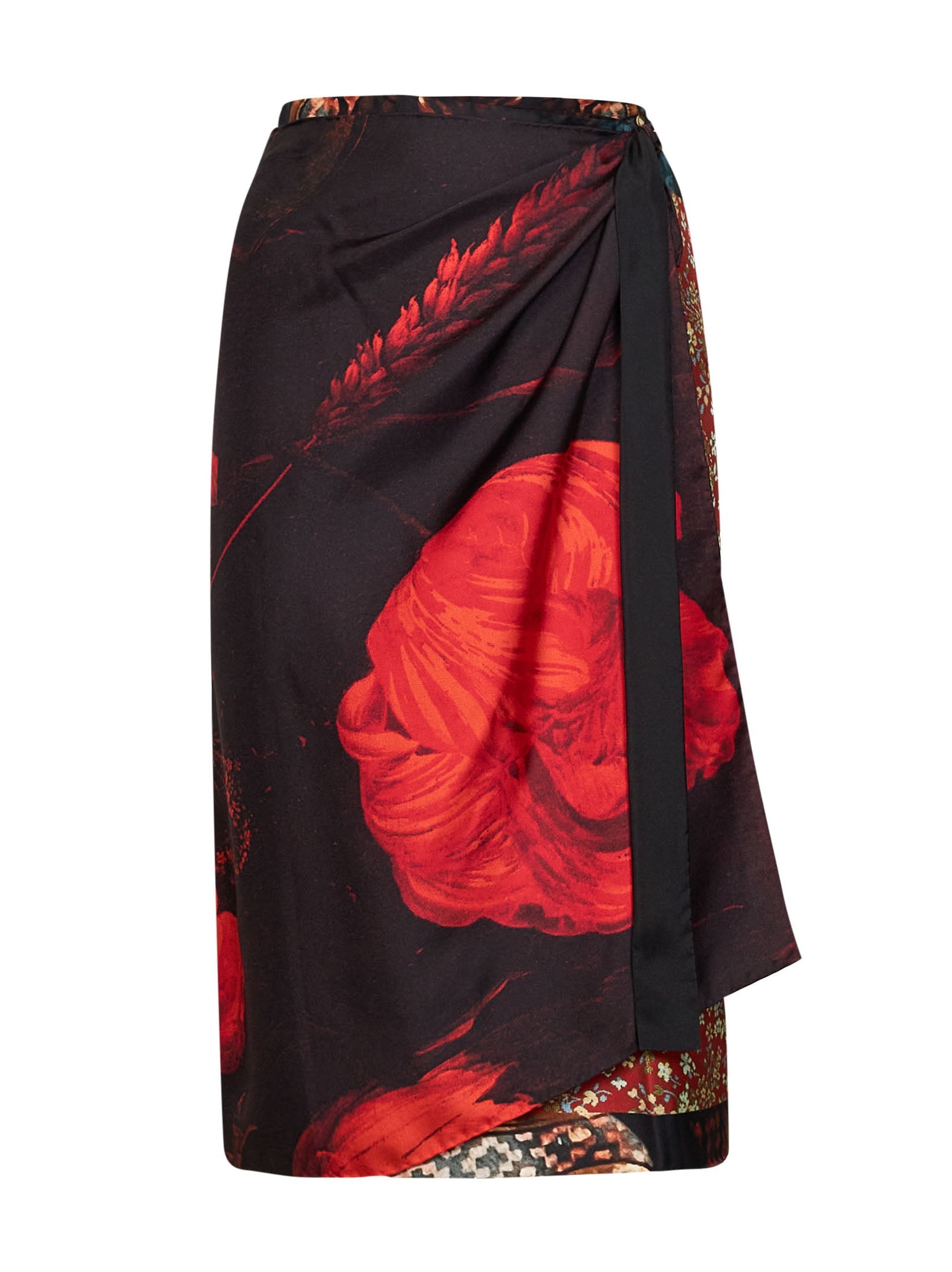 Dries Van Noten Women Flemish Painting-Print Silk Scarfy Scarf-Style Midi Skirt DRIES VAN NOTEN