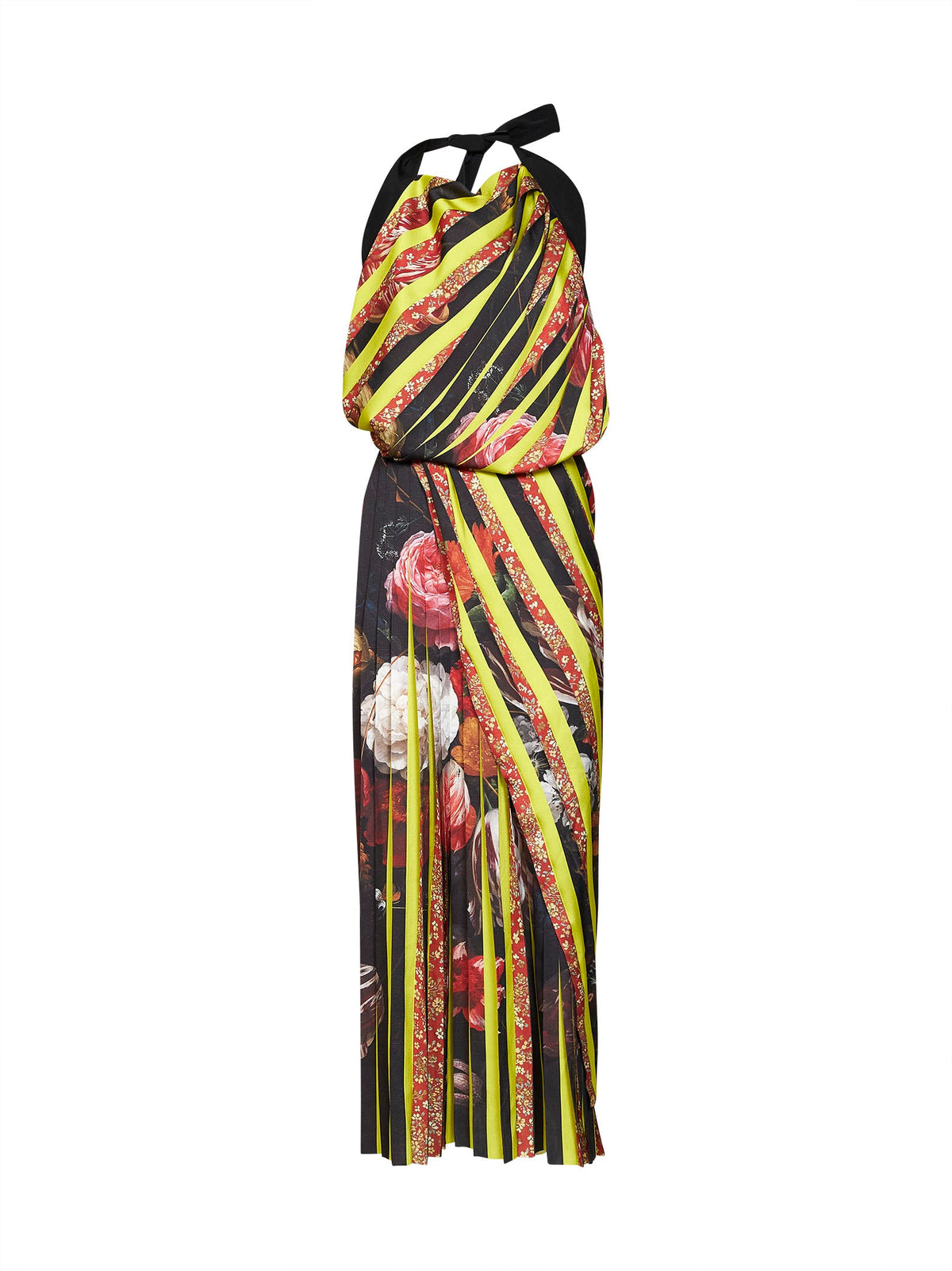 Dries Van Noten Women Multicolor Printed Satin Darnot Asymmetric Long Dress DRIES VAN NOTEN