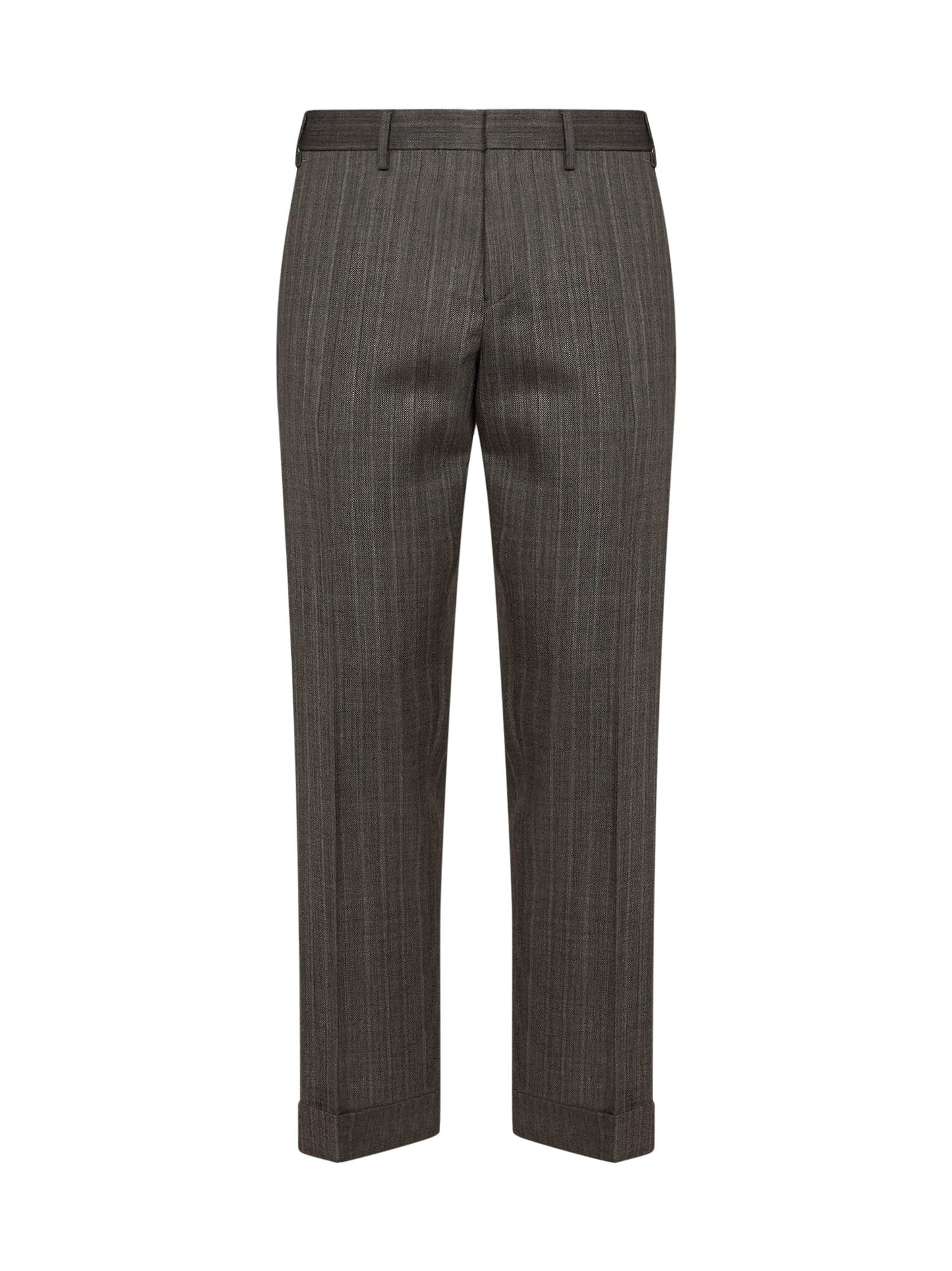 Dries Van Noten Men Cement Chevron Wool Philip Tailored Trousers DRIES VAN NOTEN