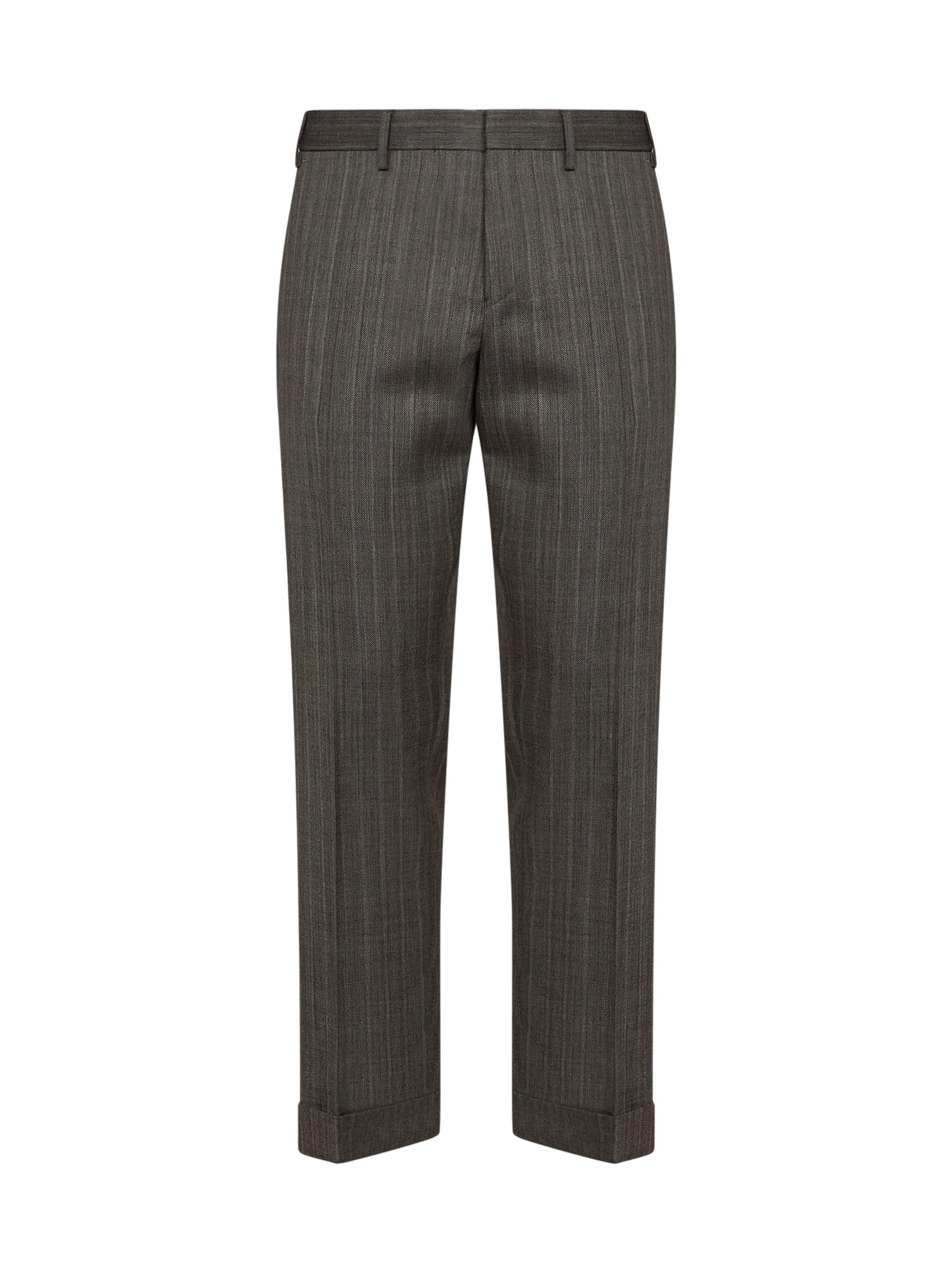 Dries Van Noten Men Cement Chevron Wool Philip Tailored Trousers DRIES VAN NOTEN