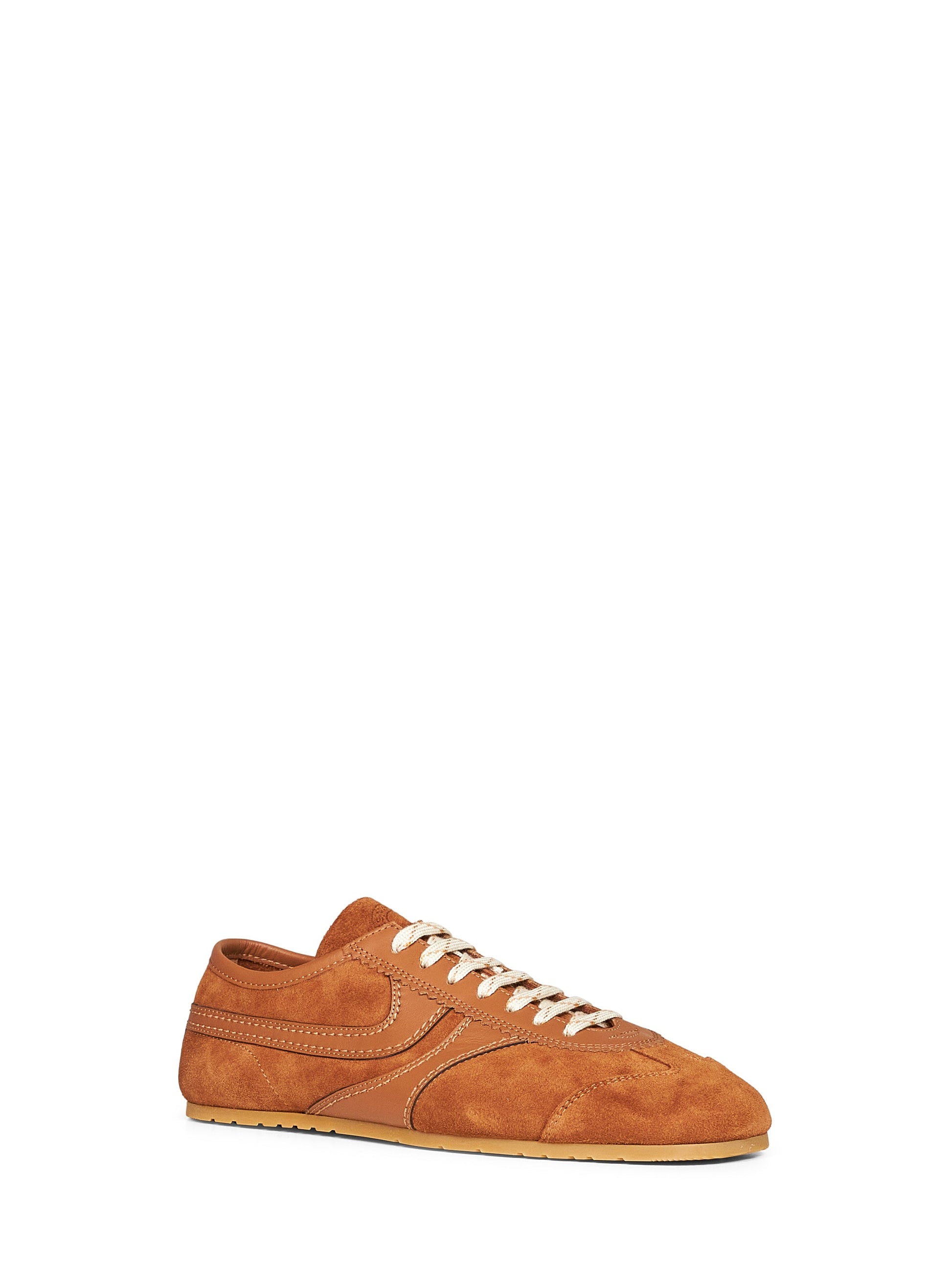 Dries Van Noten Men Tan Suede Sneakers With Leather Details DRIES VAN NOTEN