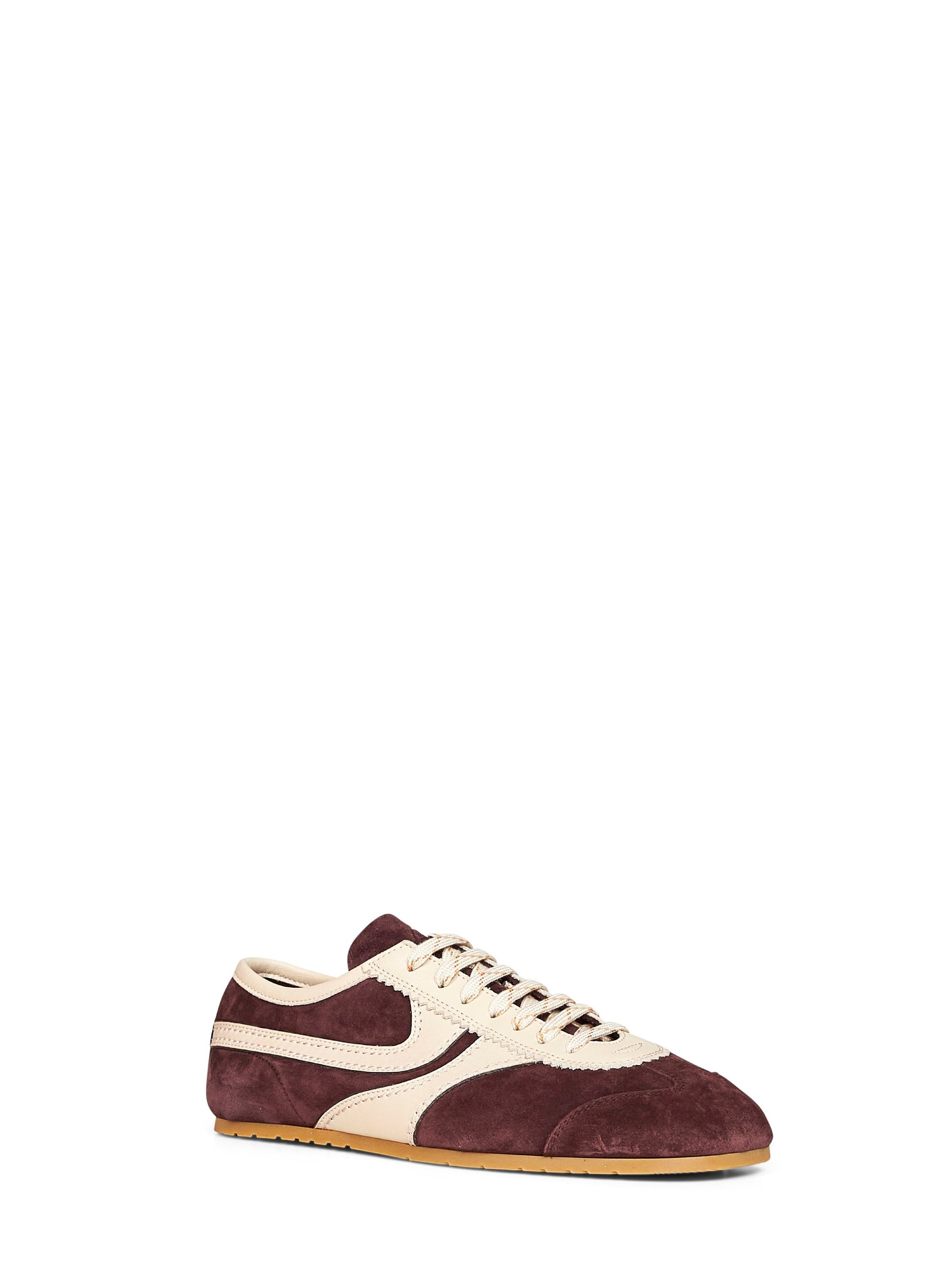 Dries Van Noten Men Dark Purple Suede Sneakers With Leather Details<Br/> DRIES VAN NOTEN