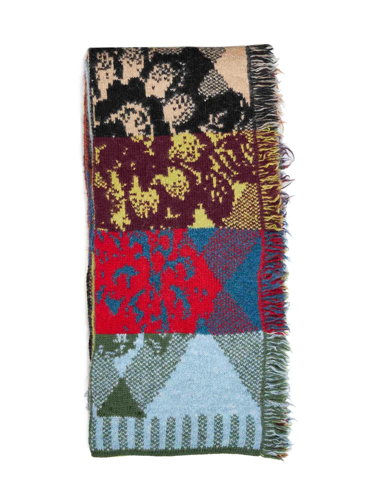 Dries Van Noten Men Patchwork-Effect Jacquard Alpaca-Blend Scarf DRIES VAN NOTEN