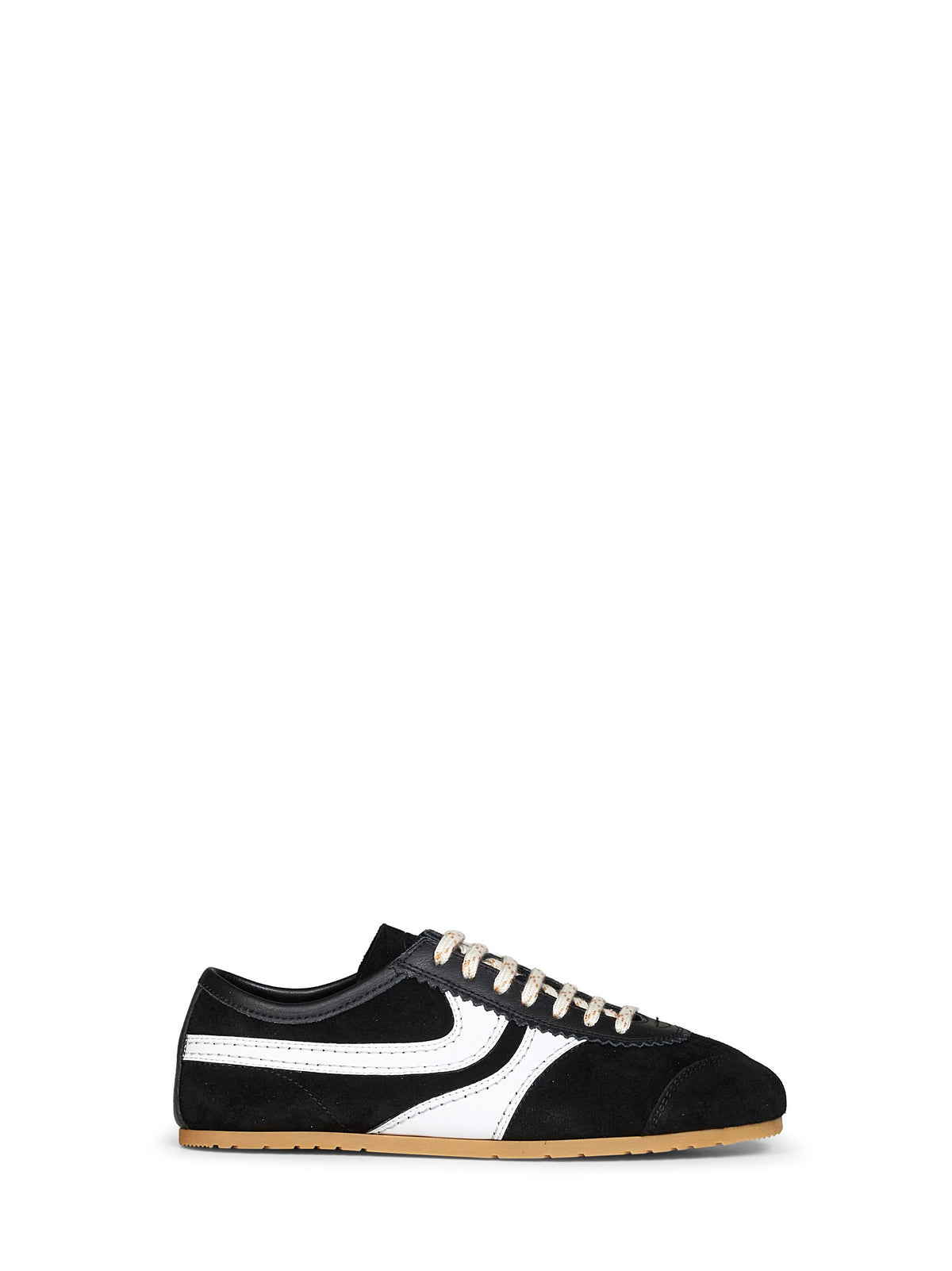 Dries Van Noten Women Black Suede Sneakers With Leather Details DRIES VAN NOTEN