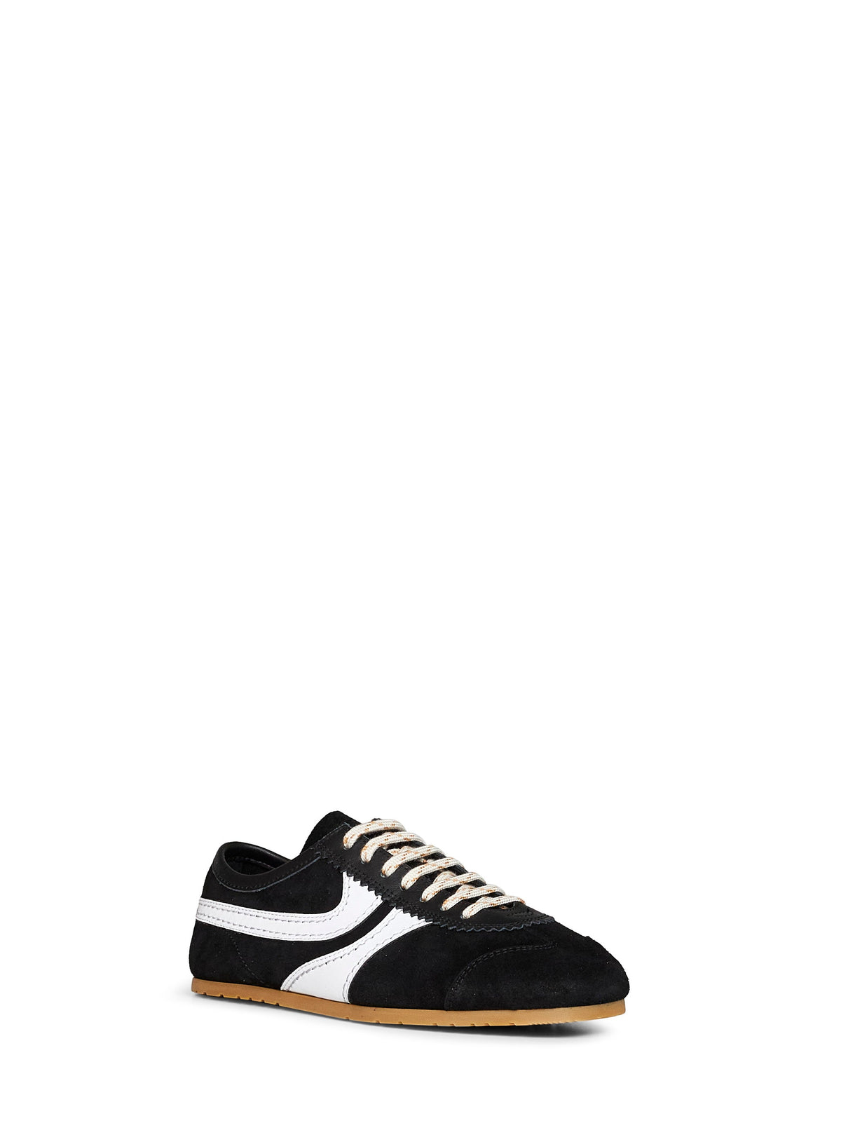 Dries Van Noten Women Black Suede Sneakers With Leather Details DRIES VAN NOTEN