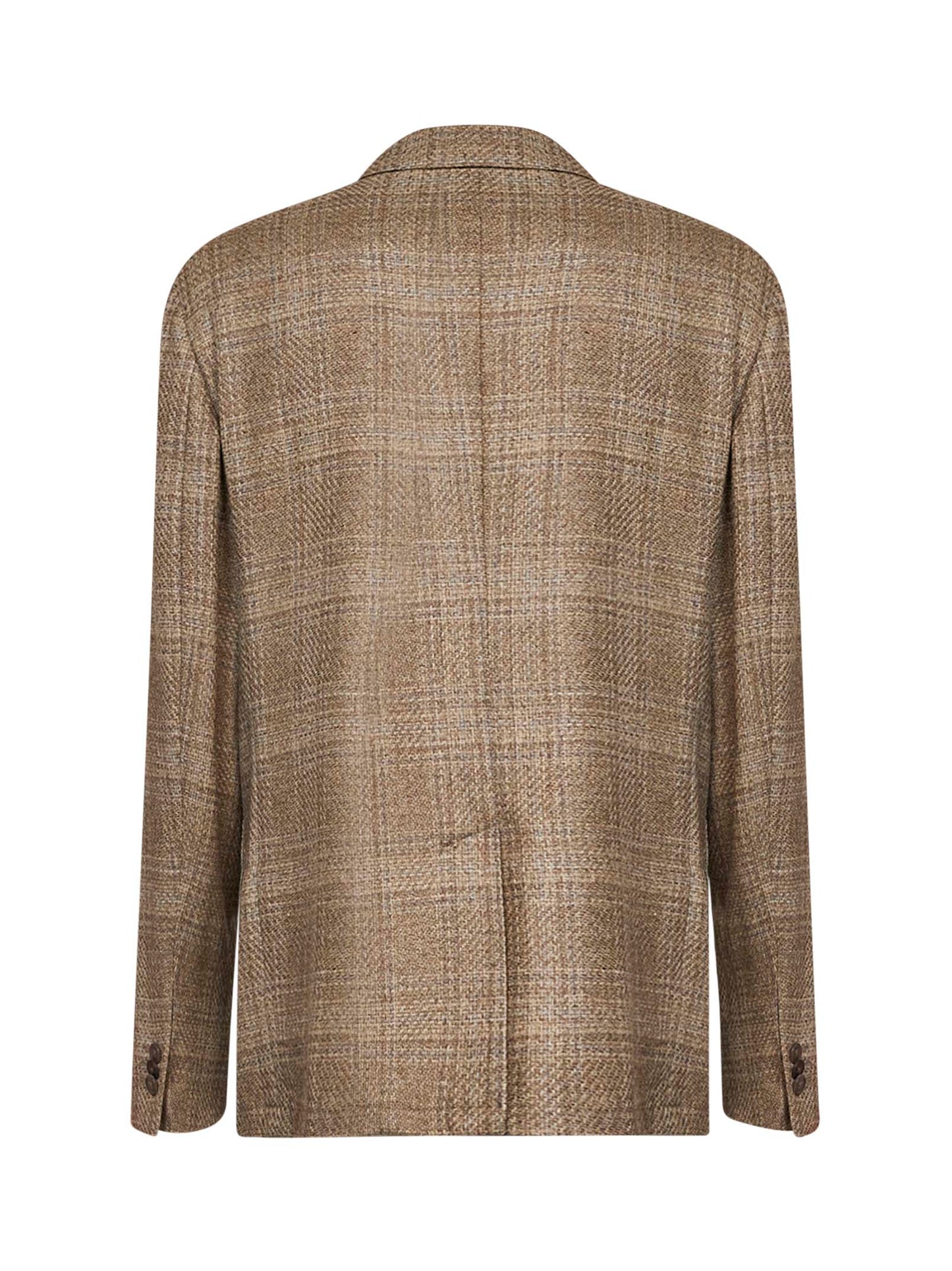 Etro Men Beige Prince Of Wales Wool Single-Breasted Blazer ETRO