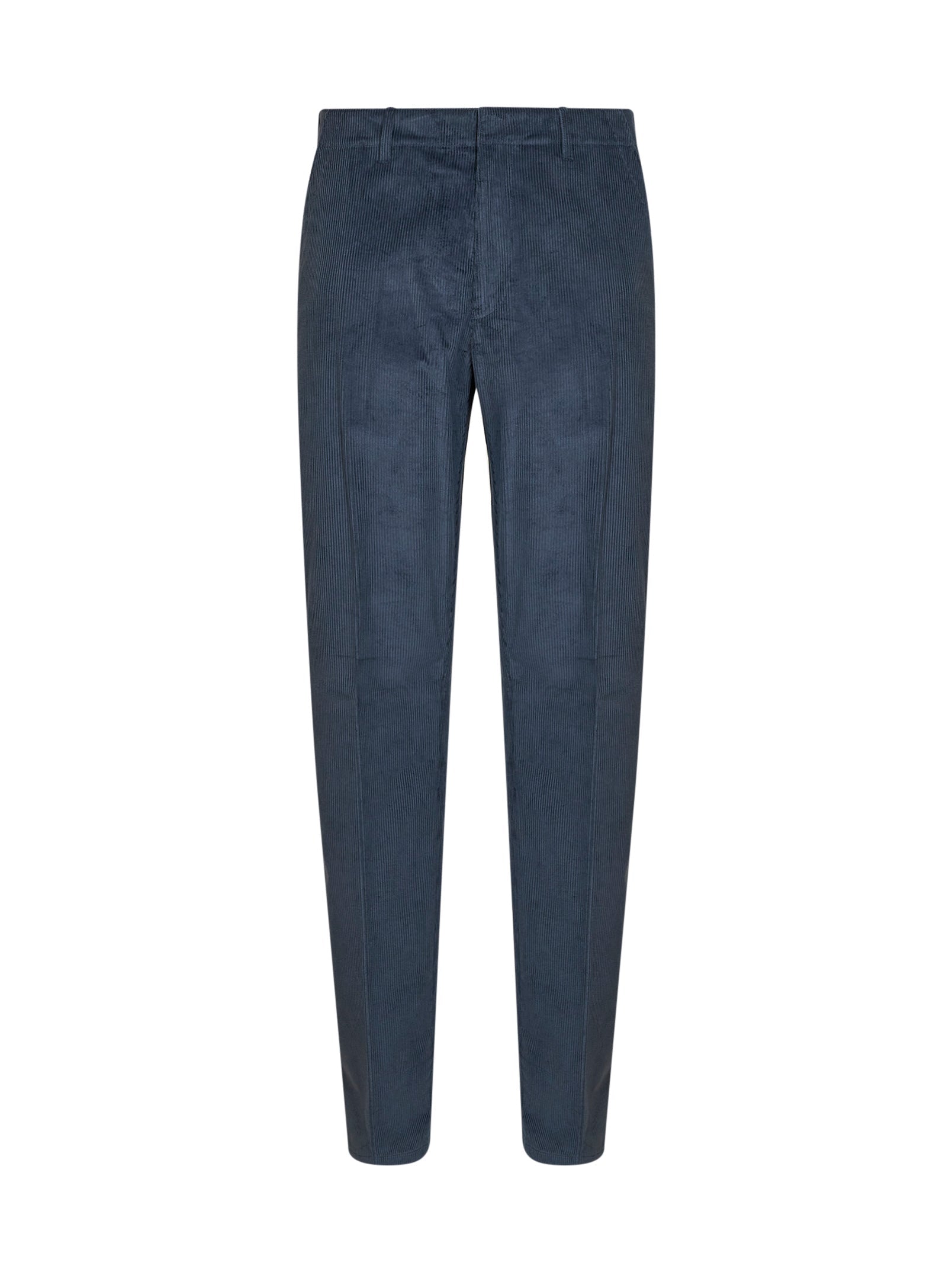 Etro Men Blue Stretch Cotton Corduroy Trousers ETRO