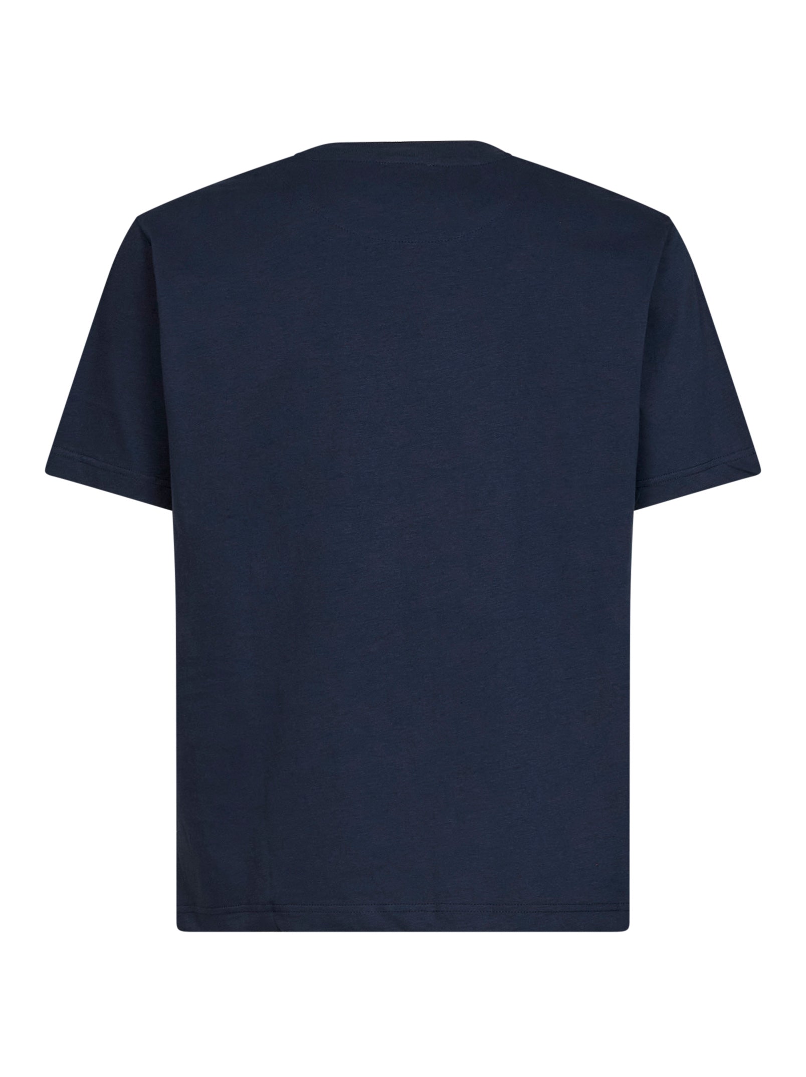 Etro Men Navy Blue Cotton Logo-Embroidered T-Shirt ETRO