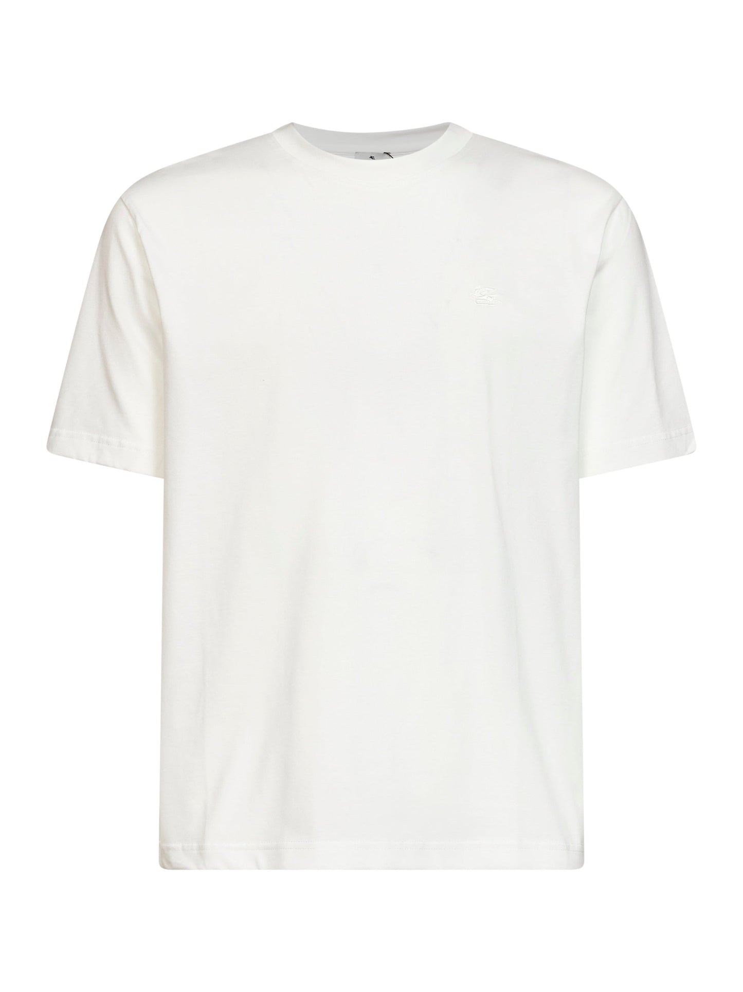 Etro Men Beige Cotton Logo-Embroidered T-Shirt ETRO