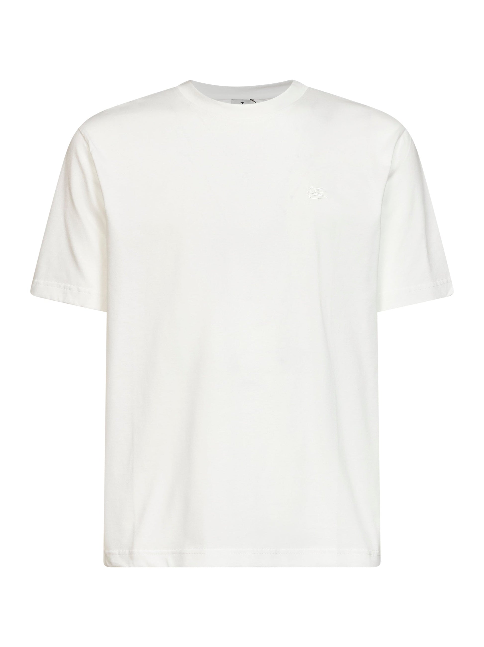 Etro Men Beige Cotton Logo-Embroidered T-Shirt ETRO