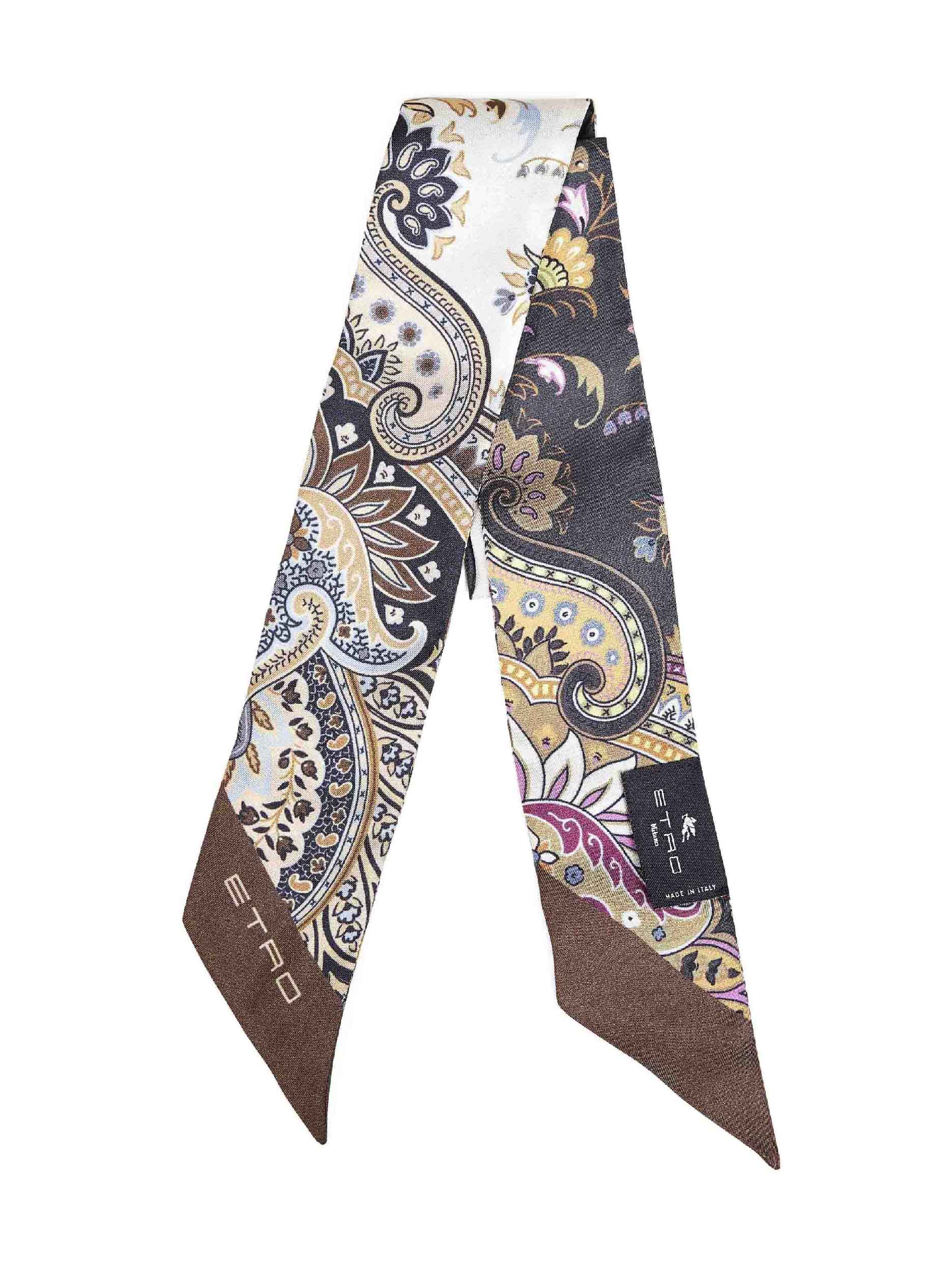 Etro Women Black Silk Twill Paisleyna With Paisley Pattern ETRO
