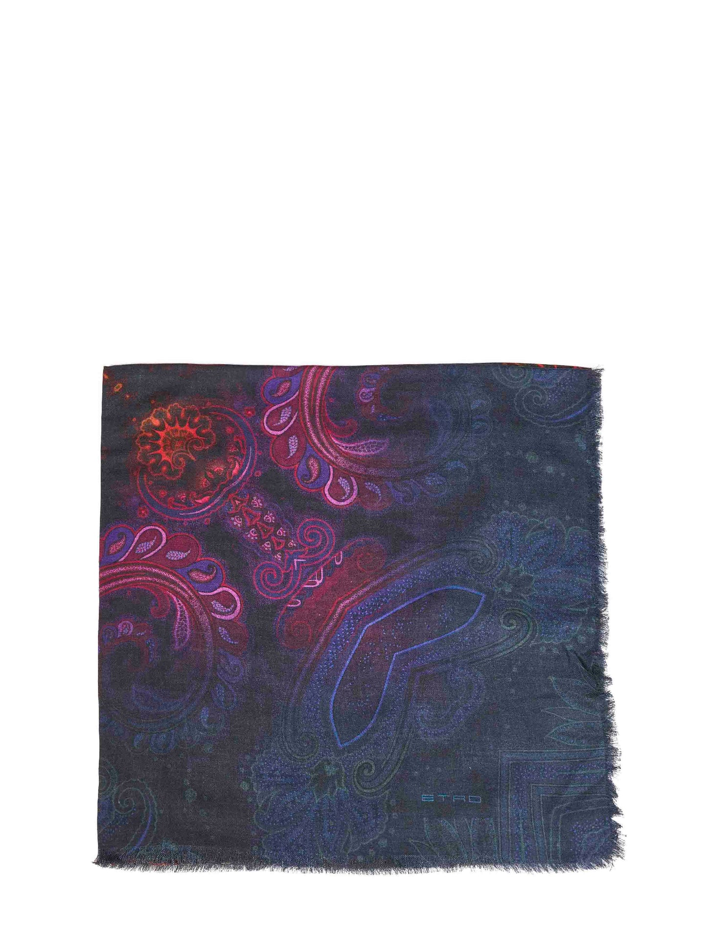 Etro Women Blue Modal And Cashmere Shawl With Dégradé Pattern ETRO