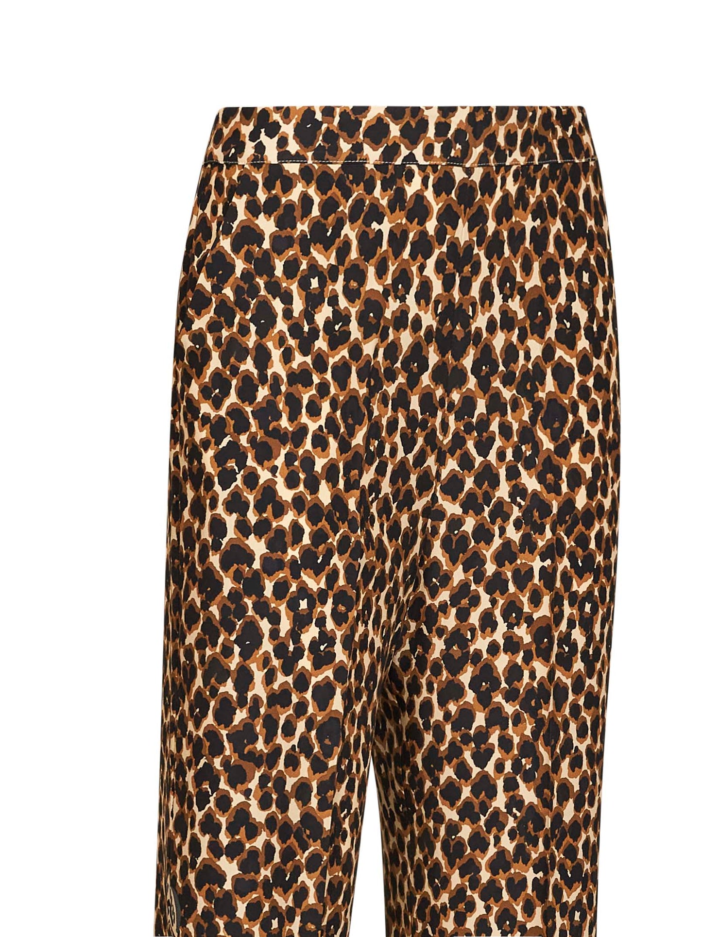 Etro Women Beige Silk Crêpe De Chine Printed Trousers ETRO