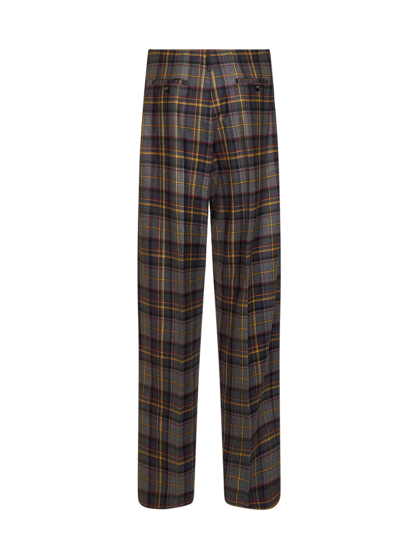 Etro Women Grey Check-Pattern Stretch Wool Trousers ETRO