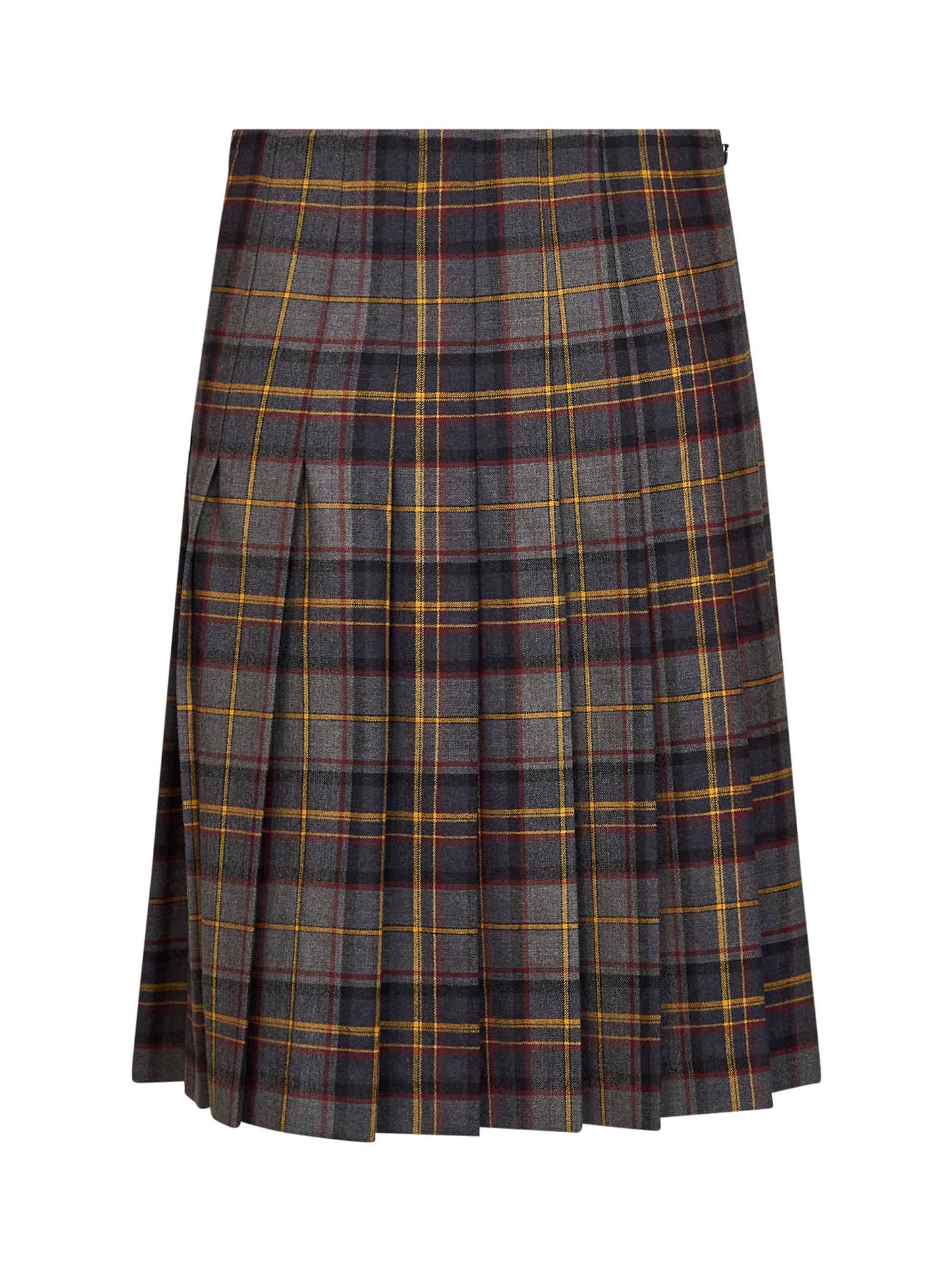 Etro Women Grey Stretch Wool Plaid Pleated Short Skirt ETRO
