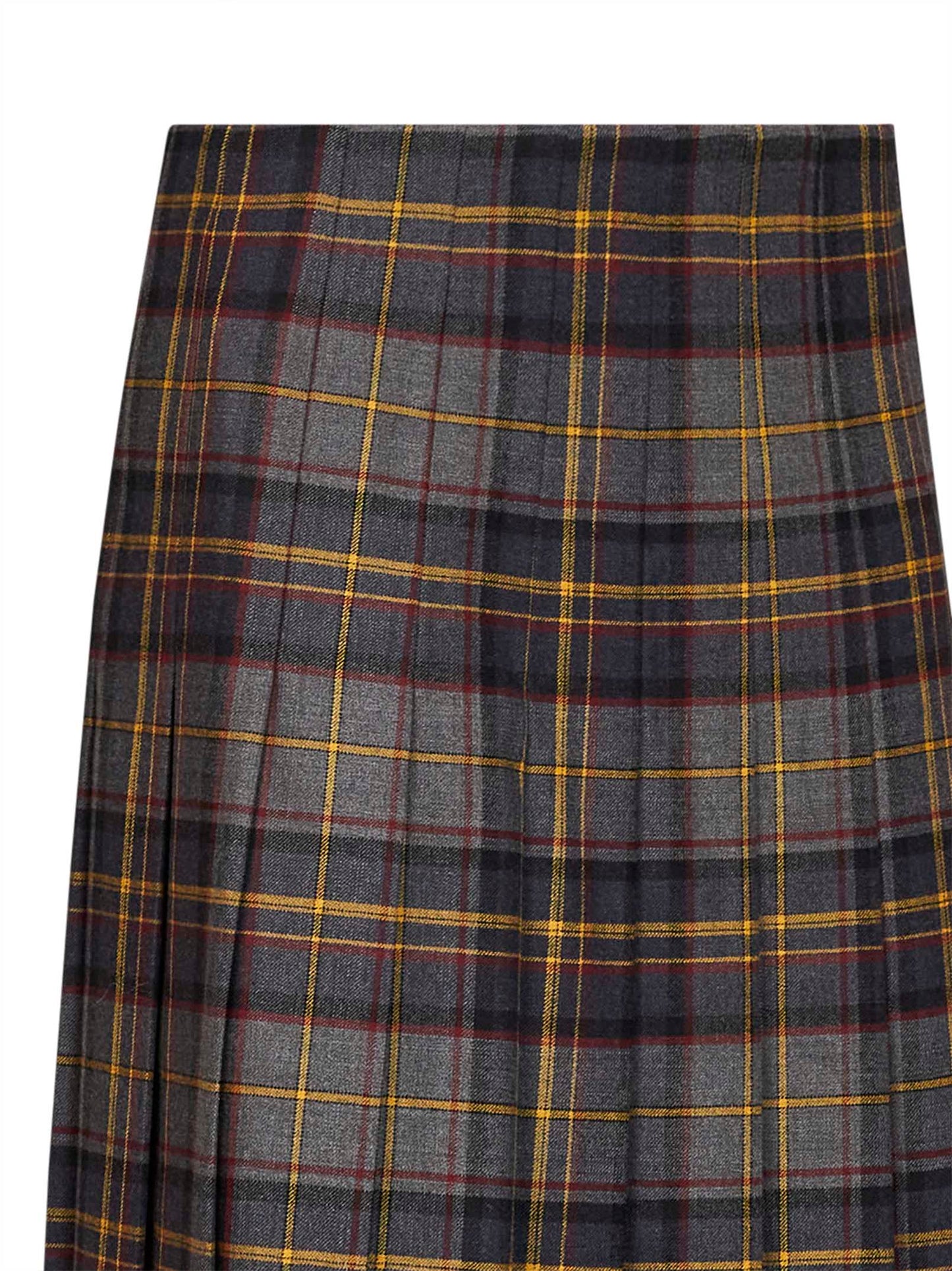 Etro Women Grey Stretch Wool Plaid Pleated Short Skirt ETRO