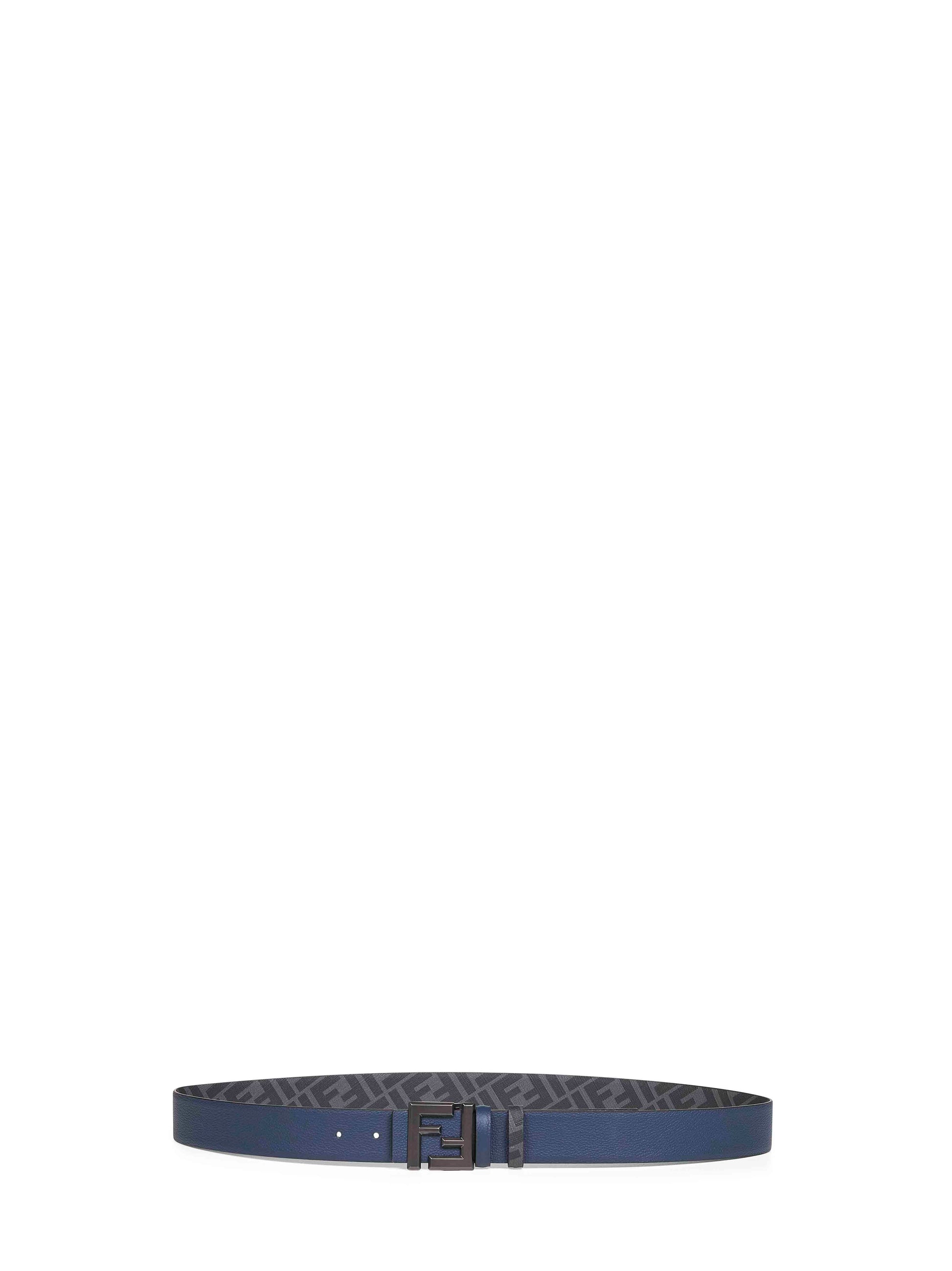 Fendi Men Leather And Ff Canvas Squared Ff Reversible Belt FENDI