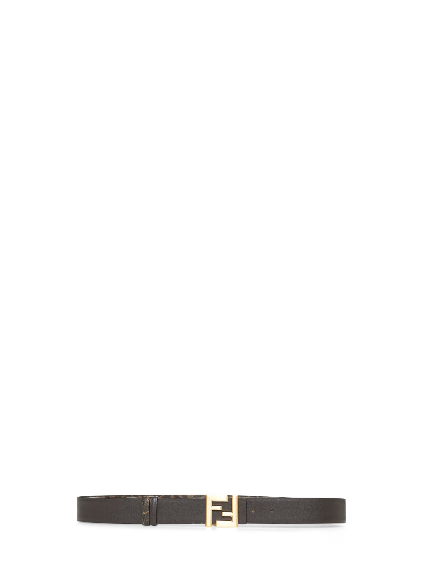 Fendi Men Brown Squared Ff Reversible Belt FENDI