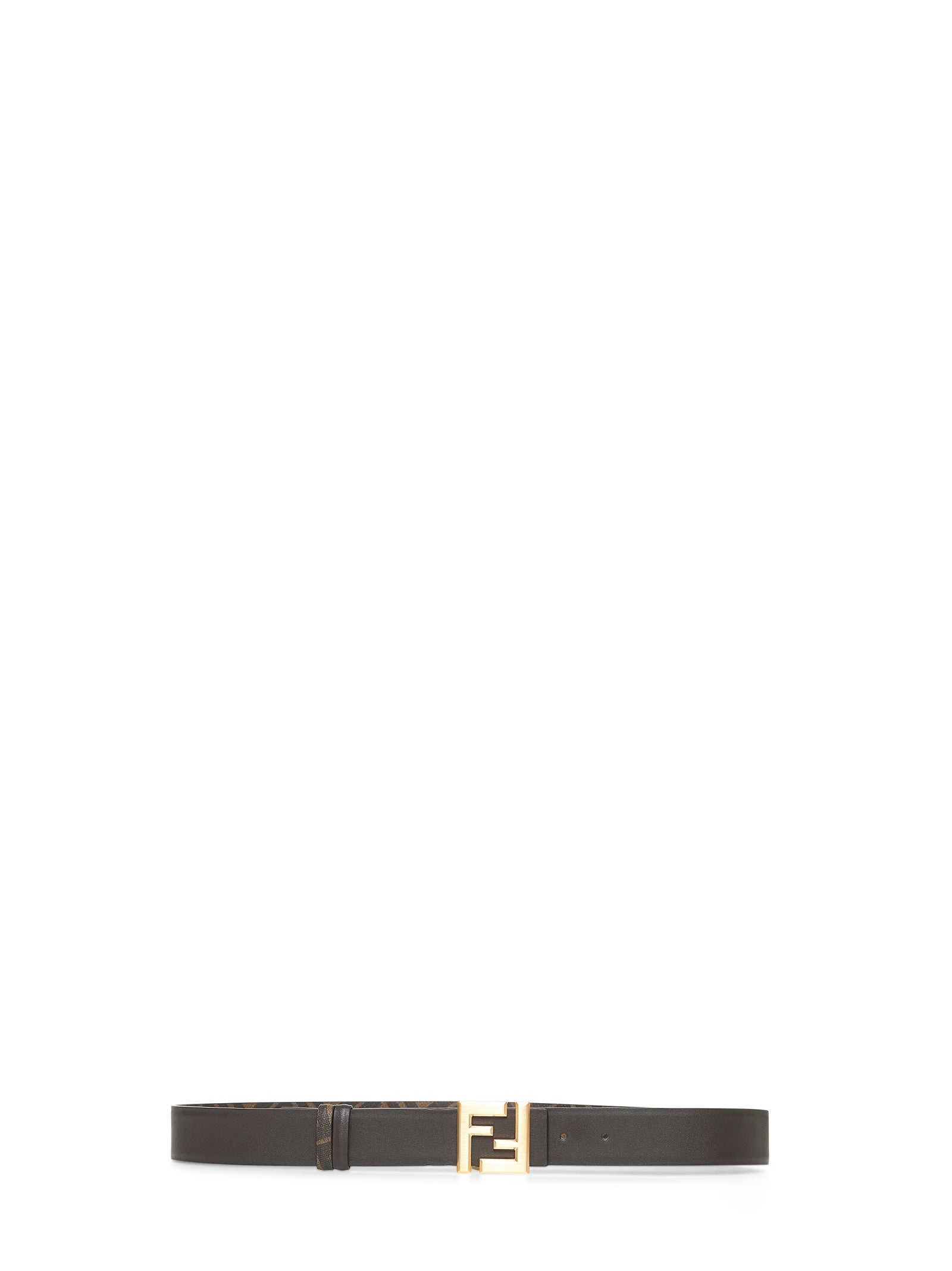 Fendi Men Brown Squared Ff Reversible Belt FENDI