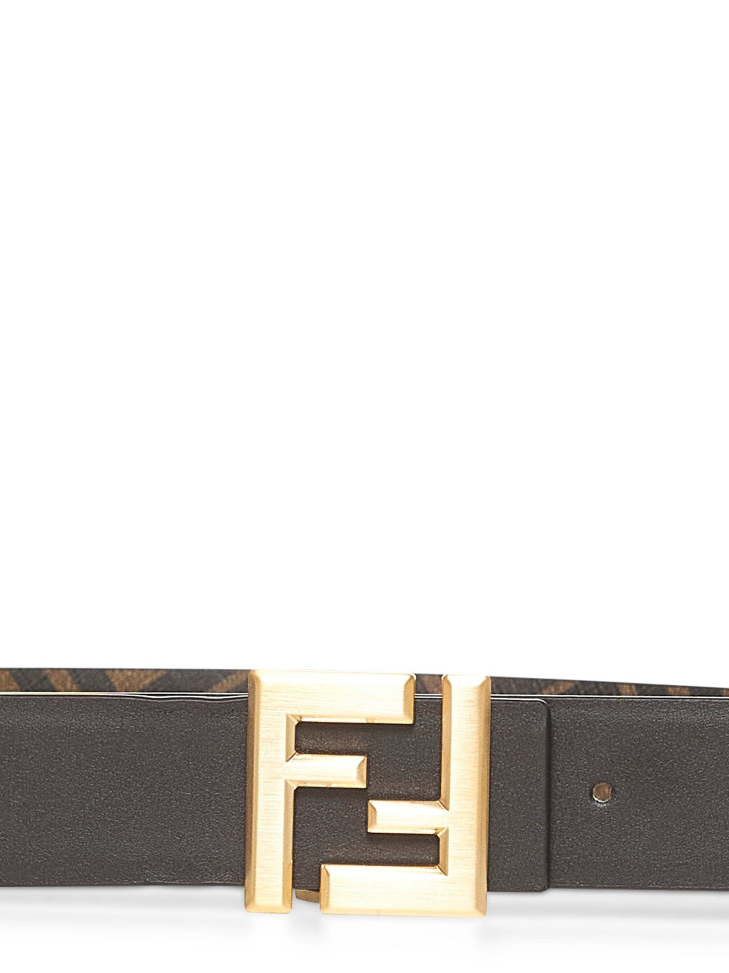 Fendi Men Brown Squared Ff Reversible Belt FENDI