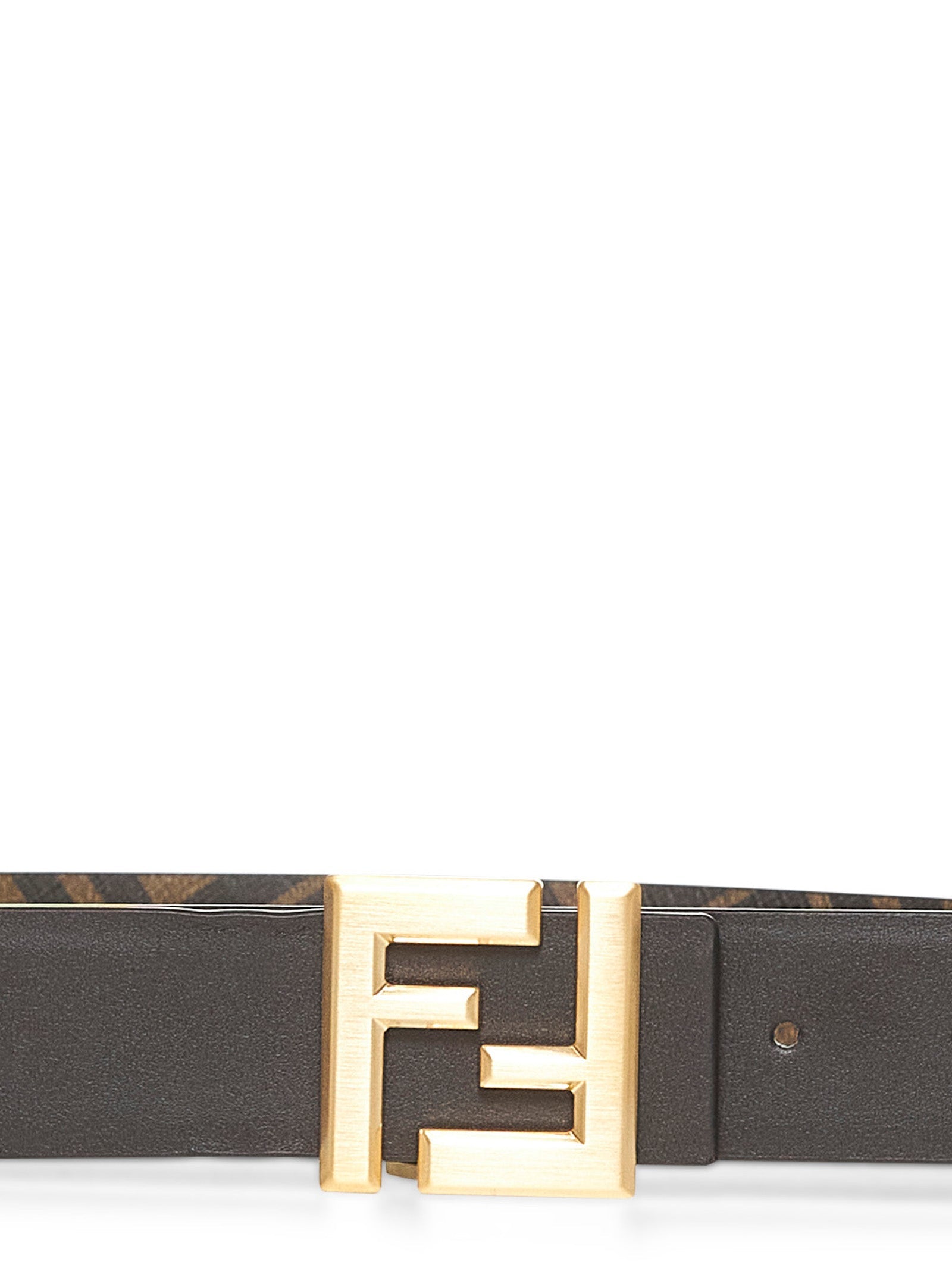 Fendi Men Brown Squared Ff Reversible Belt FENDI
