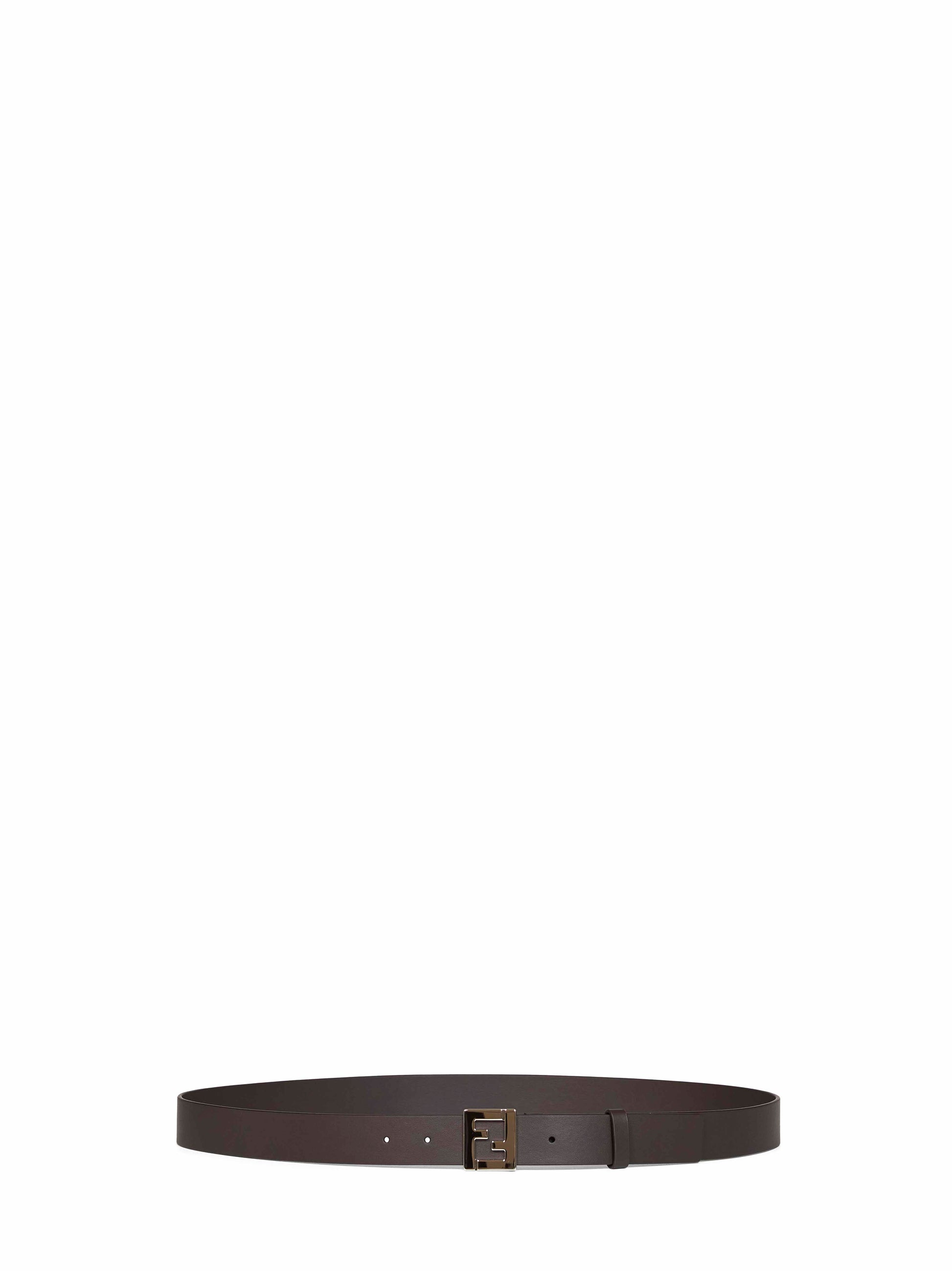 Fendi Men Dark Brown Smooth Leather 30 Mm Ff Belt FENDI