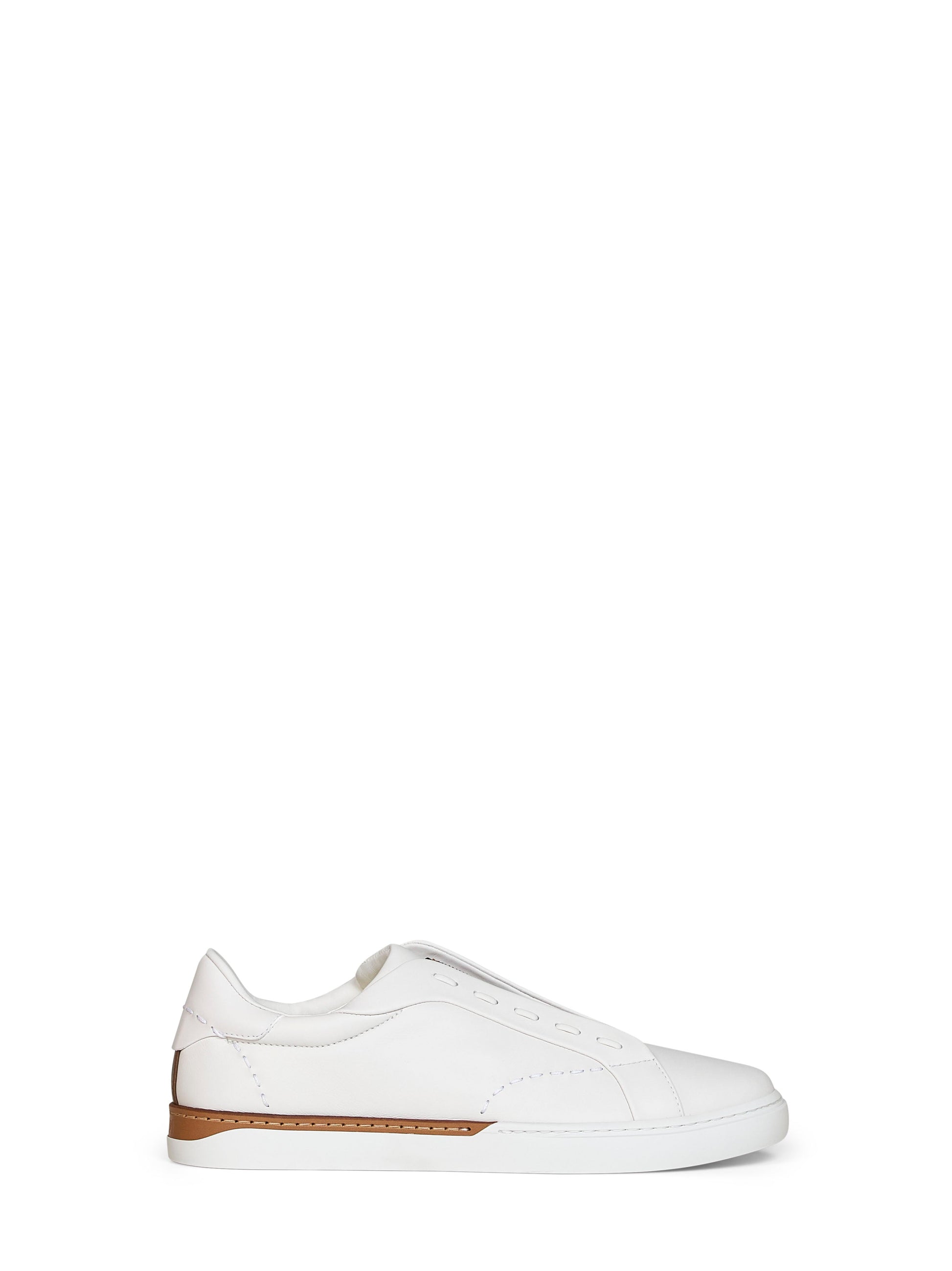 Fendi Men White Smooth Leather Fendi City Low-Top Sneakers FENDI