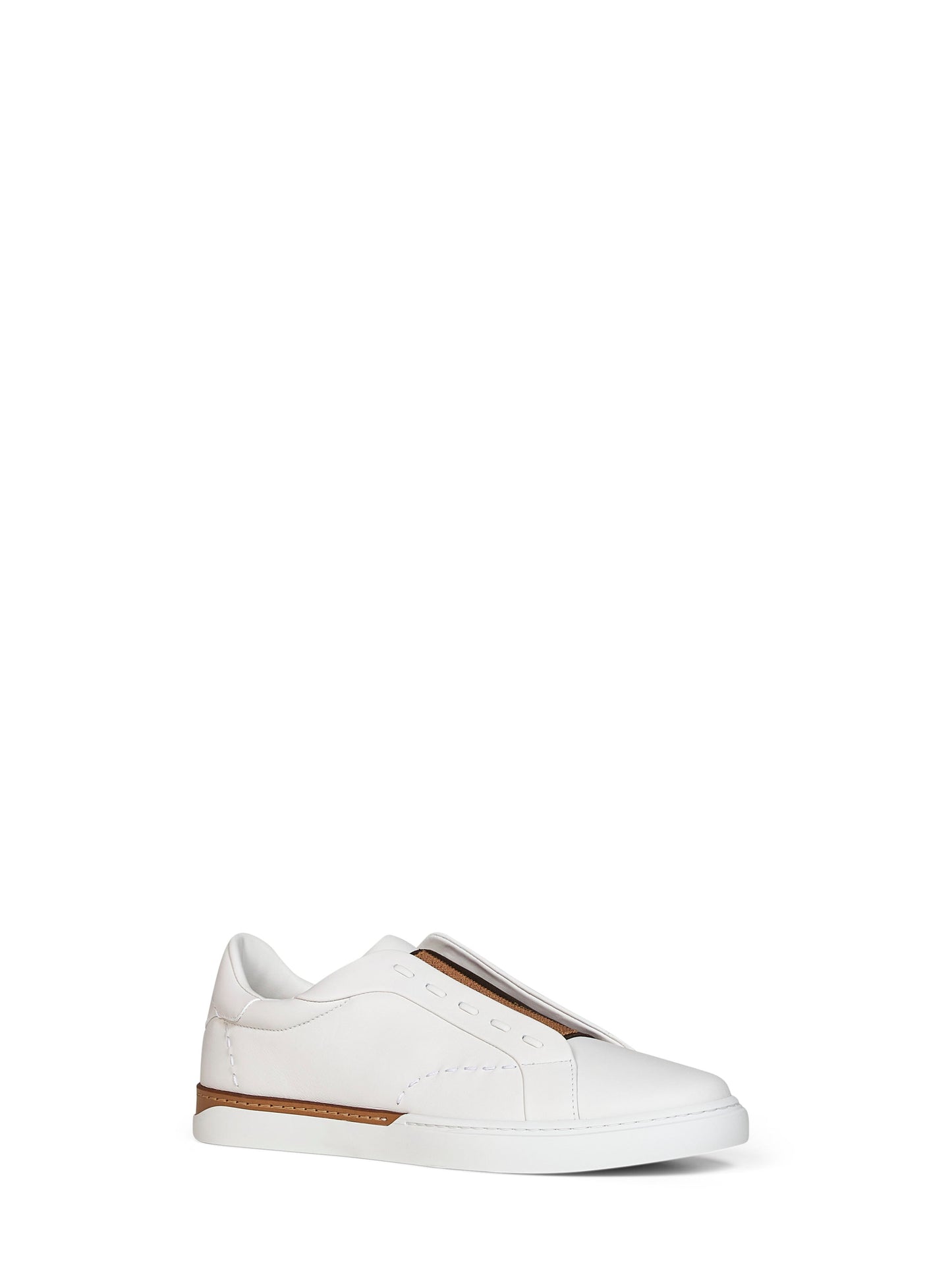 Fendi Men White Smooth Leather Fendi City Low-Top Sneakers FENDI