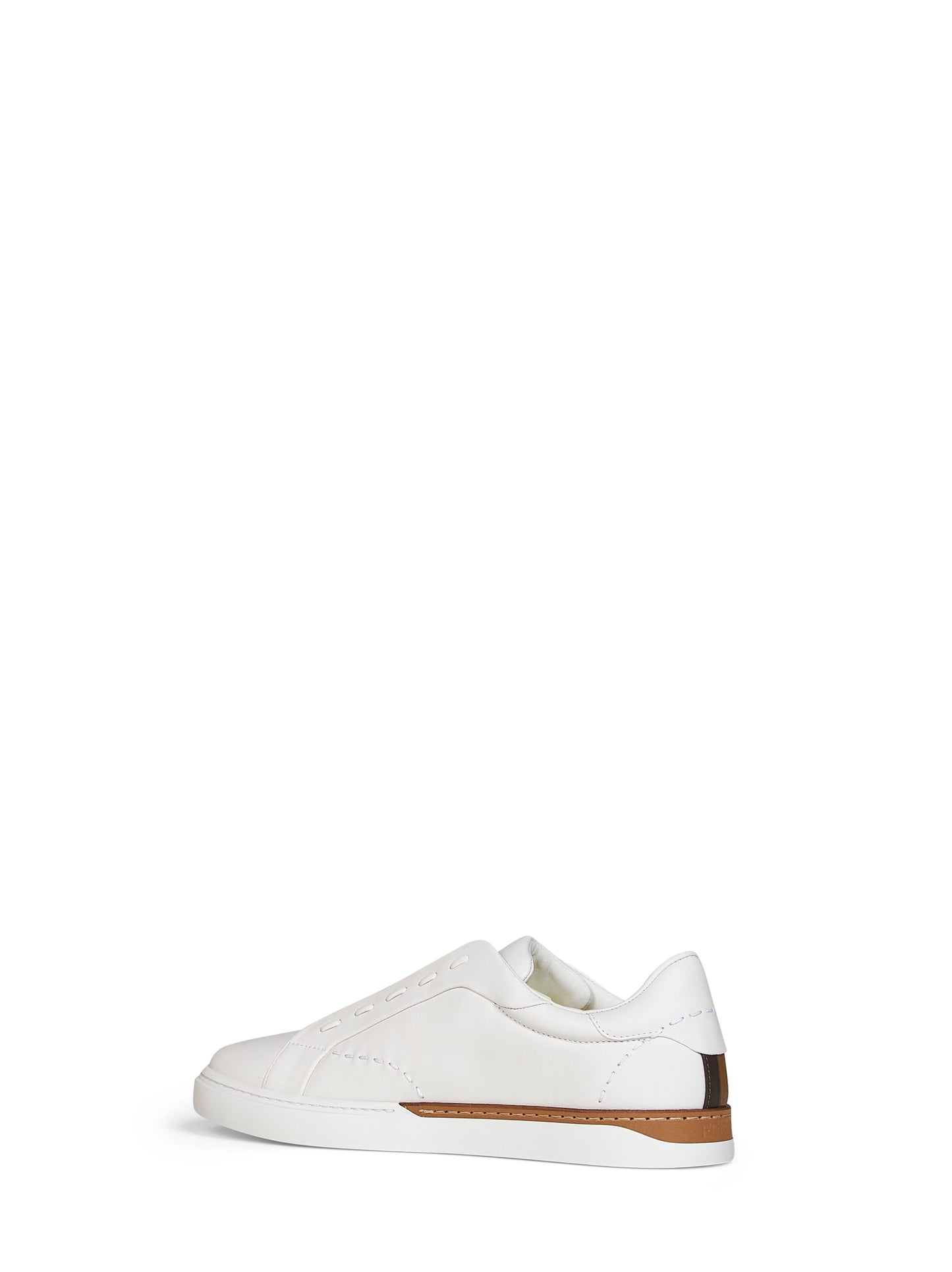 Fendi Men White Smooth Leather Fendi City Low-Top Sneakers FENDI