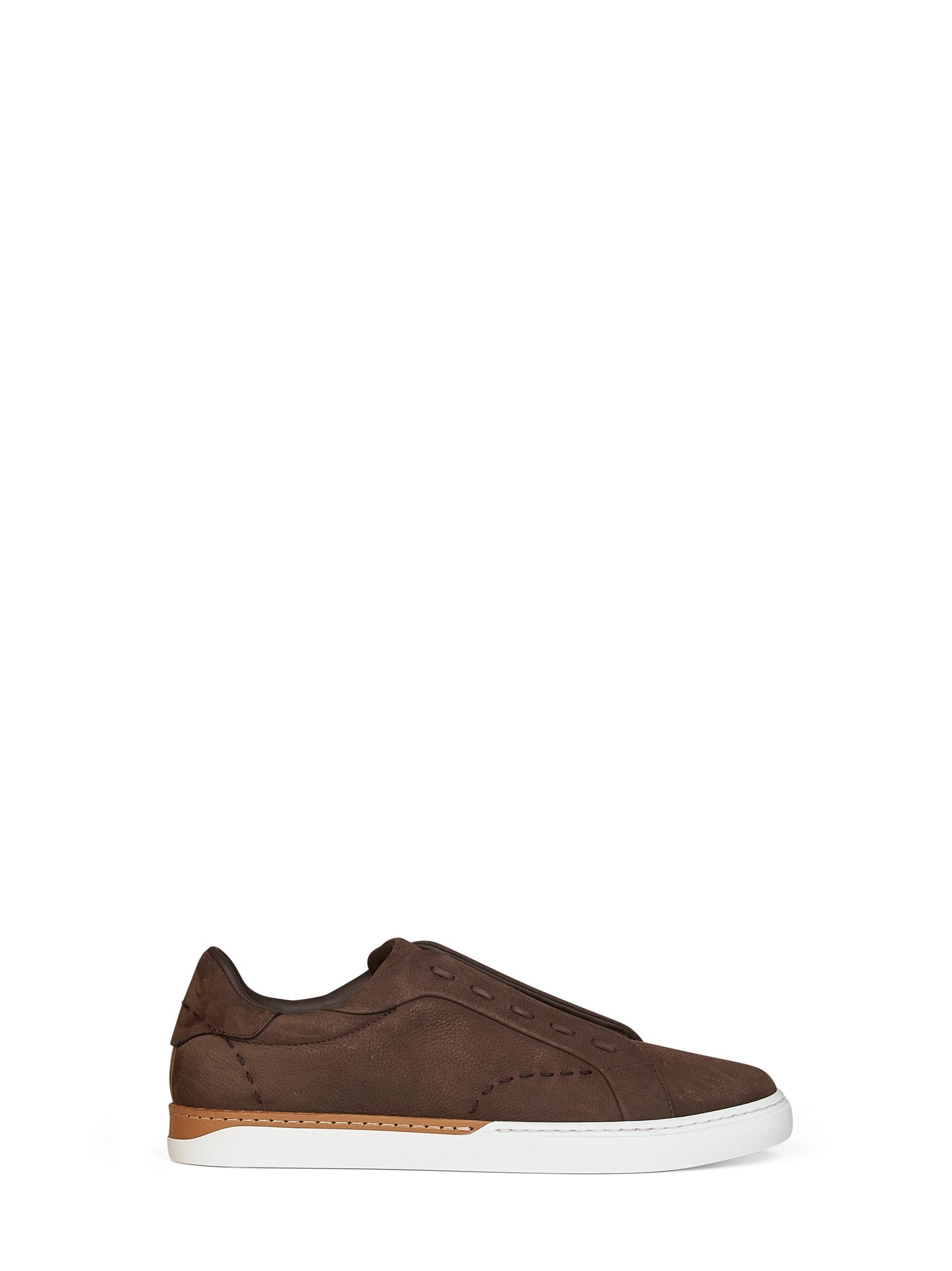 Fendi Men Brown Nubuck Fendi City Low-Top Sneakers FENDI