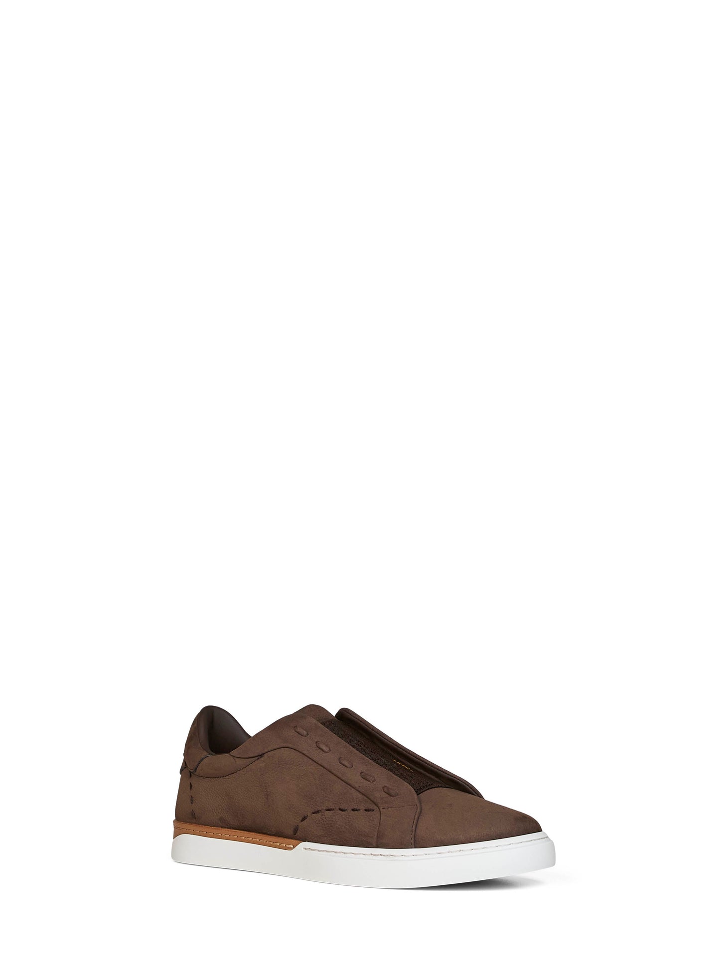 Fendi Men Brown Nubuck Fendi City Low-Top Sneakers FENDI