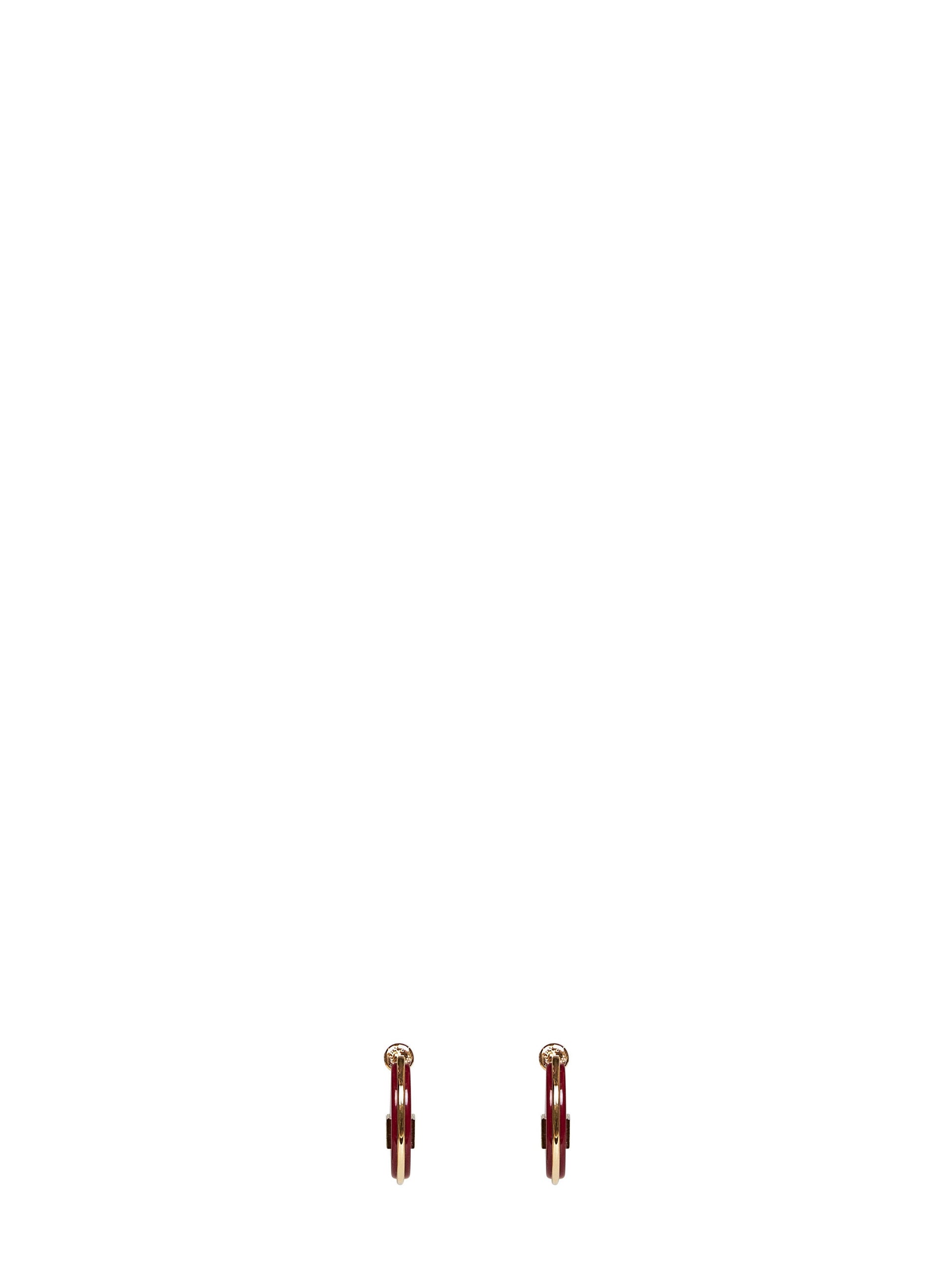 Fendi Women Burgundy Resin Fendi Forever Oval Hoop Earrings FENDI