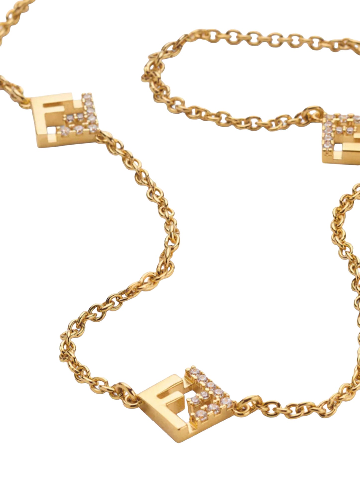 Fendi Women Gold Metal Forever Fendi Necklace FENDI