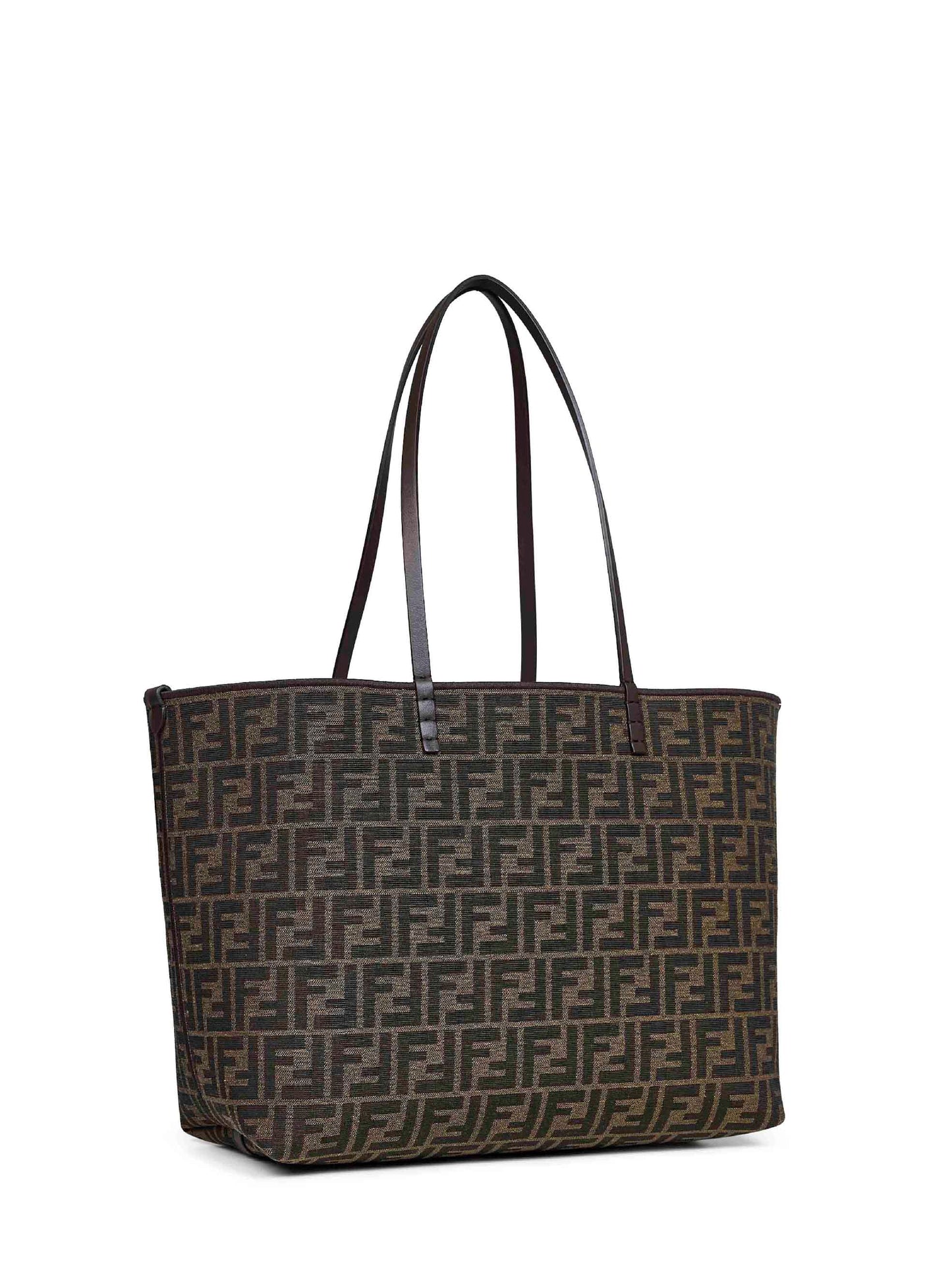 Fendi Women Tobacco Brown Reversible Roll Medium Shopper FENDI