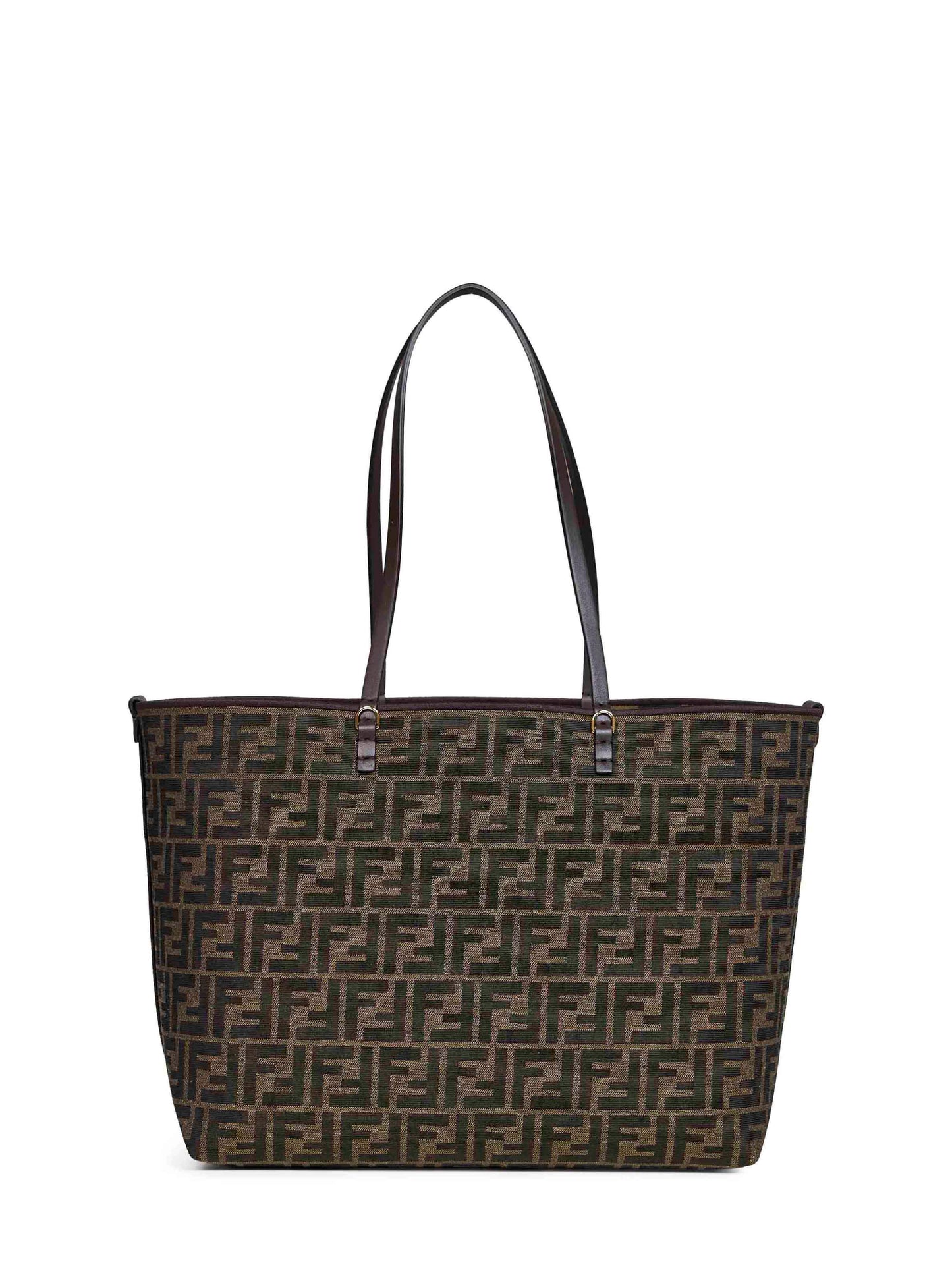 Fendi Women Tobacco Brown Reversible Roll Medium Shopper FENDI