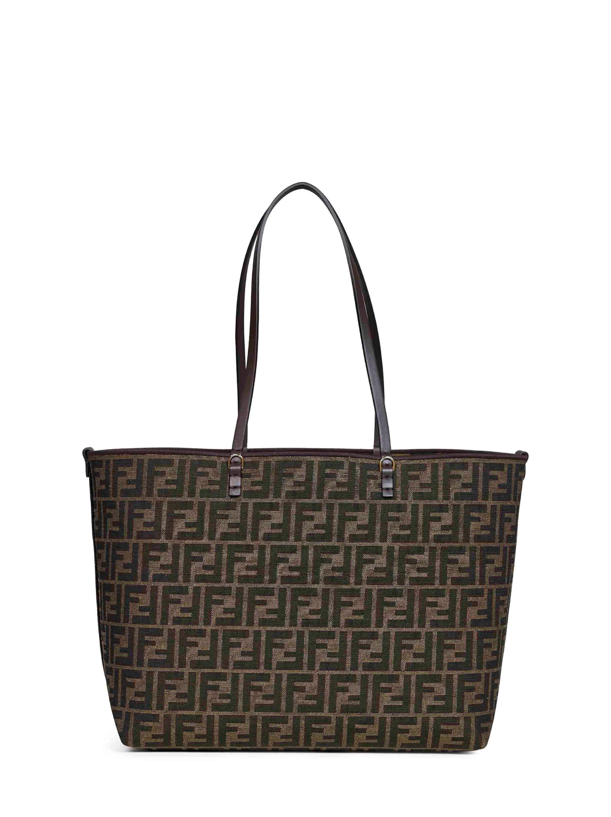 Fendi Women Tobacco Brown Reversible Roll Medium Shopper FENDI