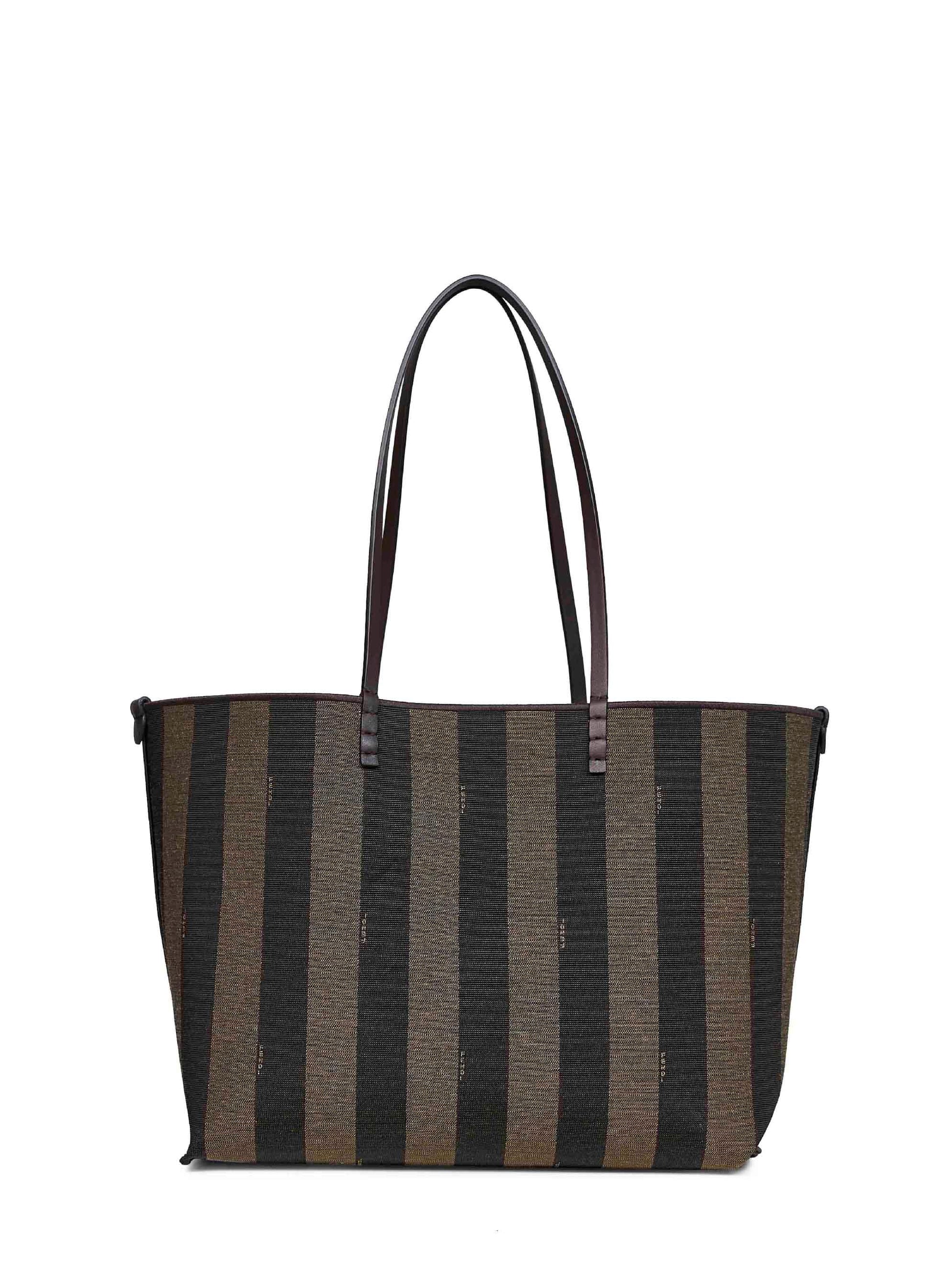 Fendi Women Tobacco Brown Reversible Roll Medium Shopper FENDI
