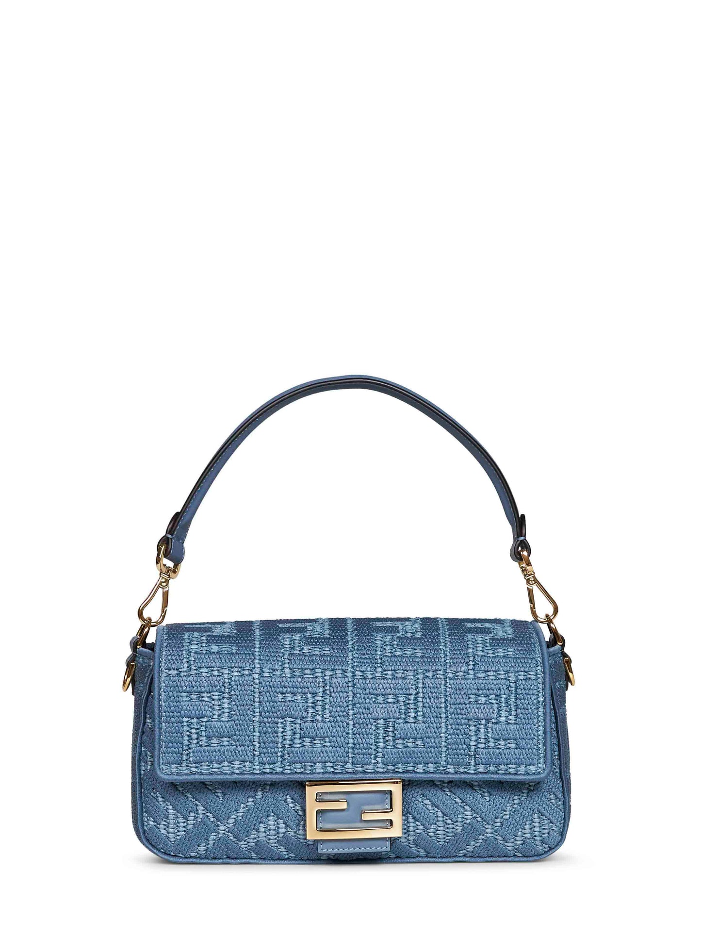 Fendi Women Blue Baguette Shoulder Bag FENDI