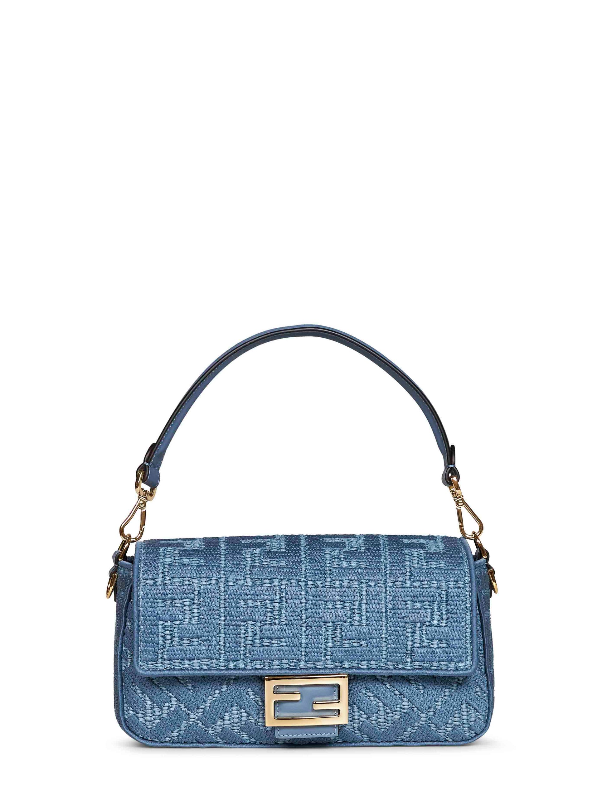 Fendi Women Blue Baguette Shoulder Bag FENDI
