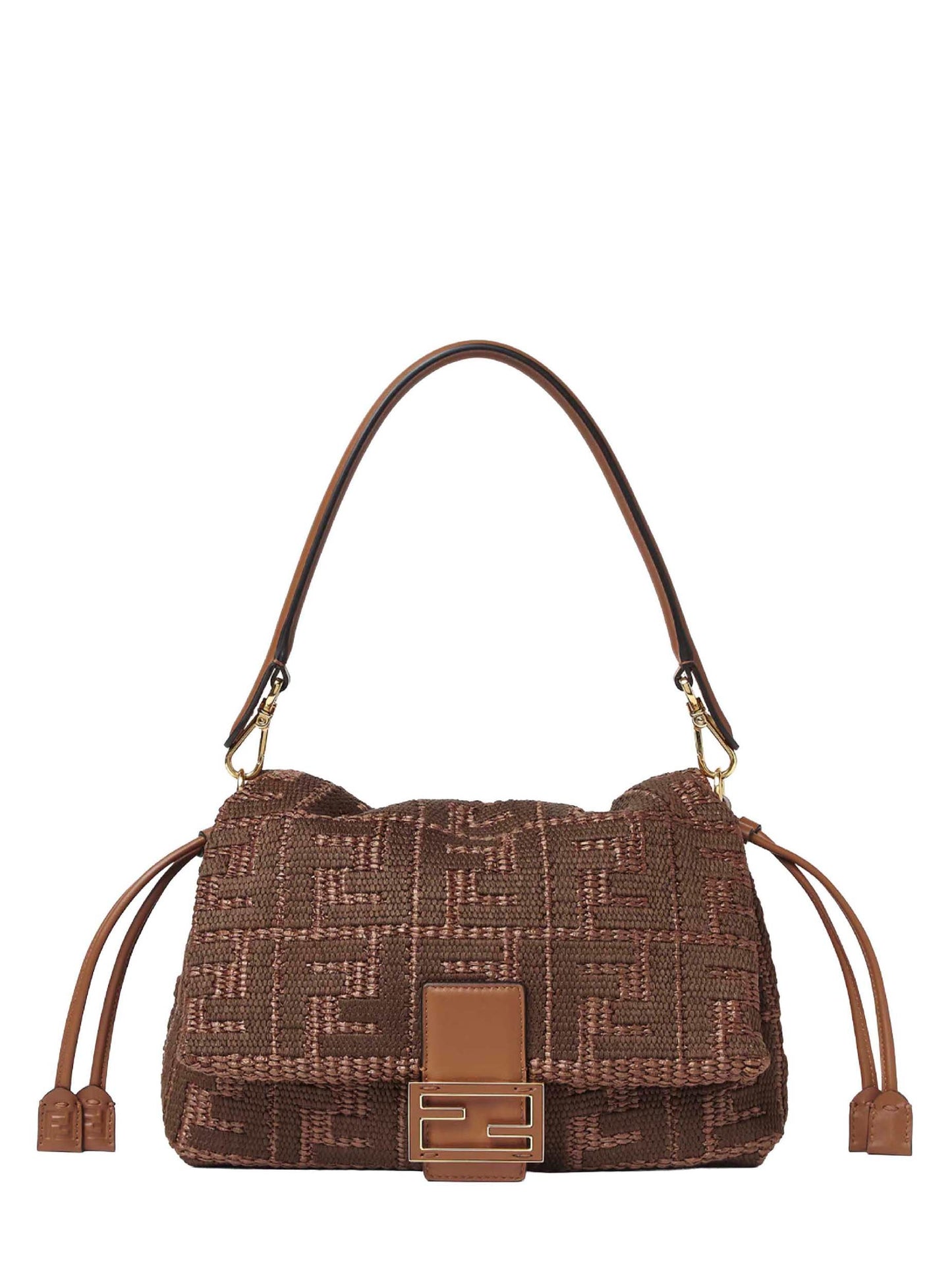 Fendi Women Sellier Brown Medium Baguette Mamma Bag FENDI