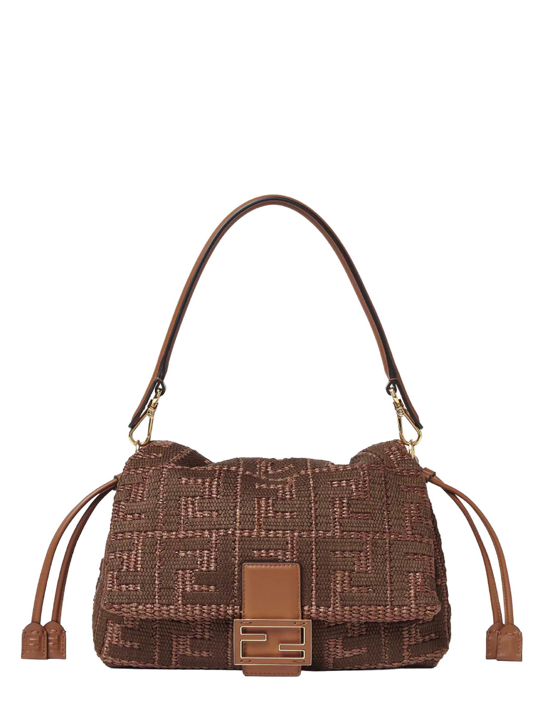 Fendi Women Sellier Brown Medium Baguette Mamma Bag FENDI