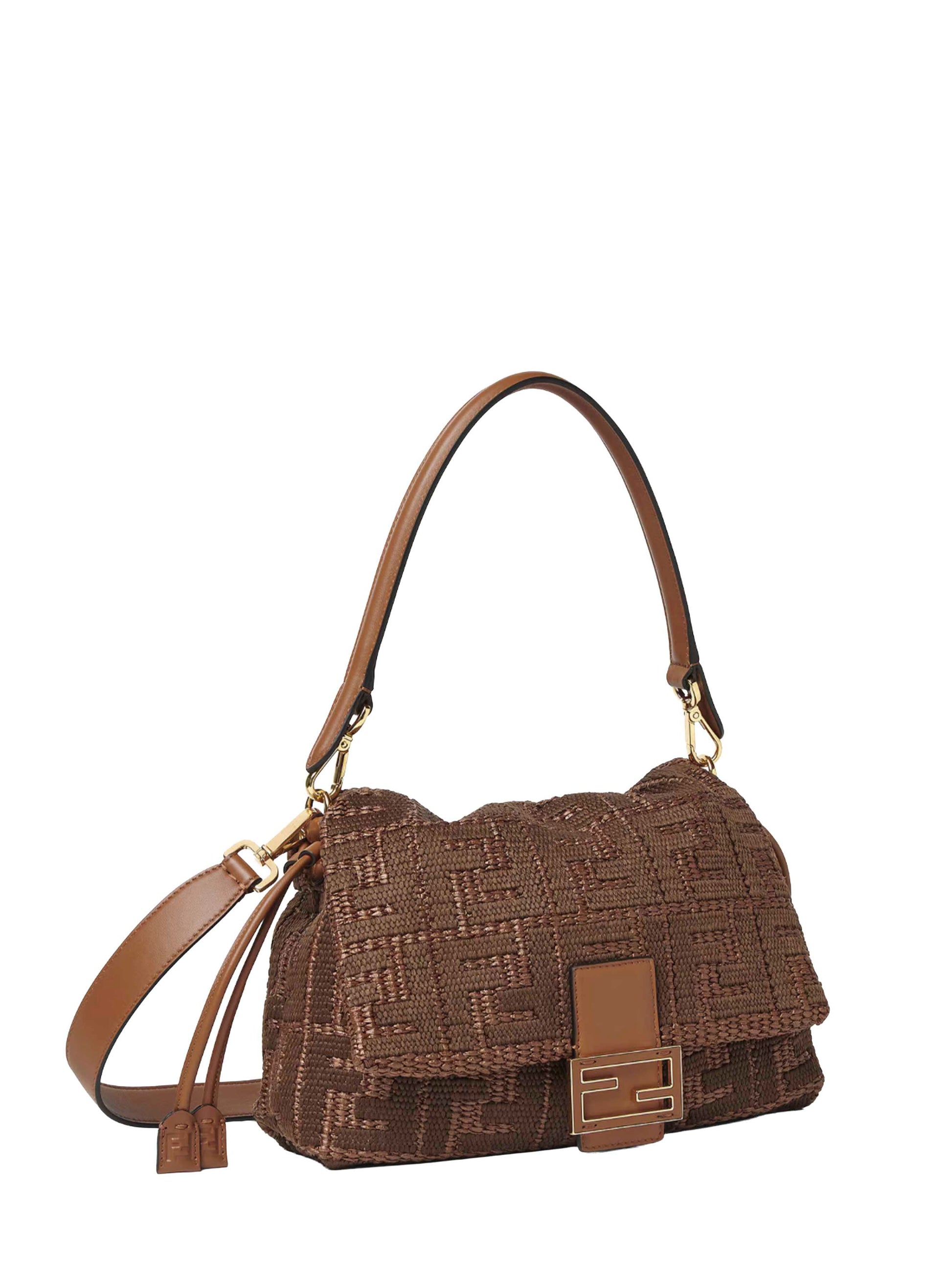 Fendi Women Sellier Brown Medium Baguette Mamma Bag FENDI
