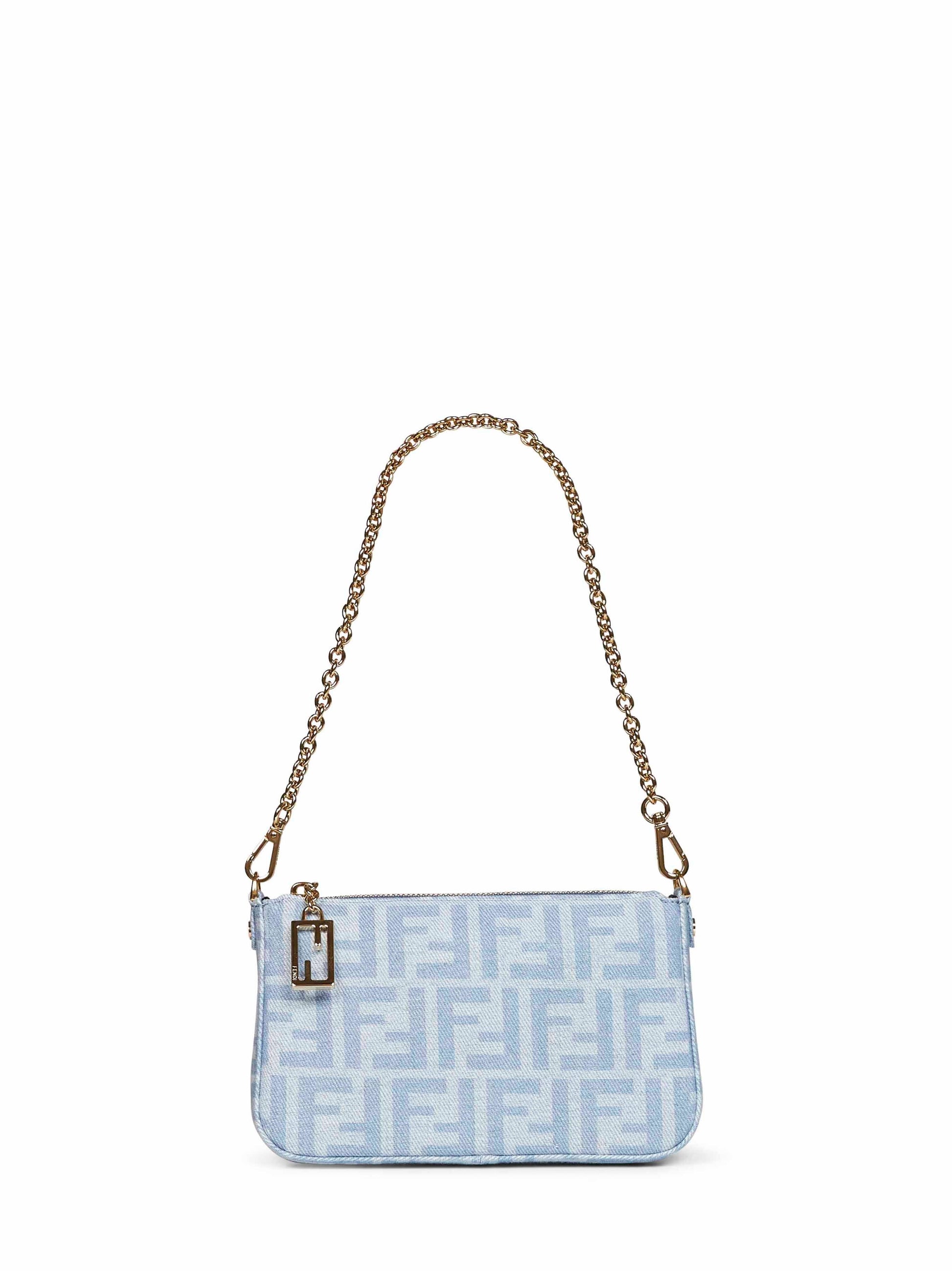 Fendi Women Light Blue Baguette Pouch Bag FENDI