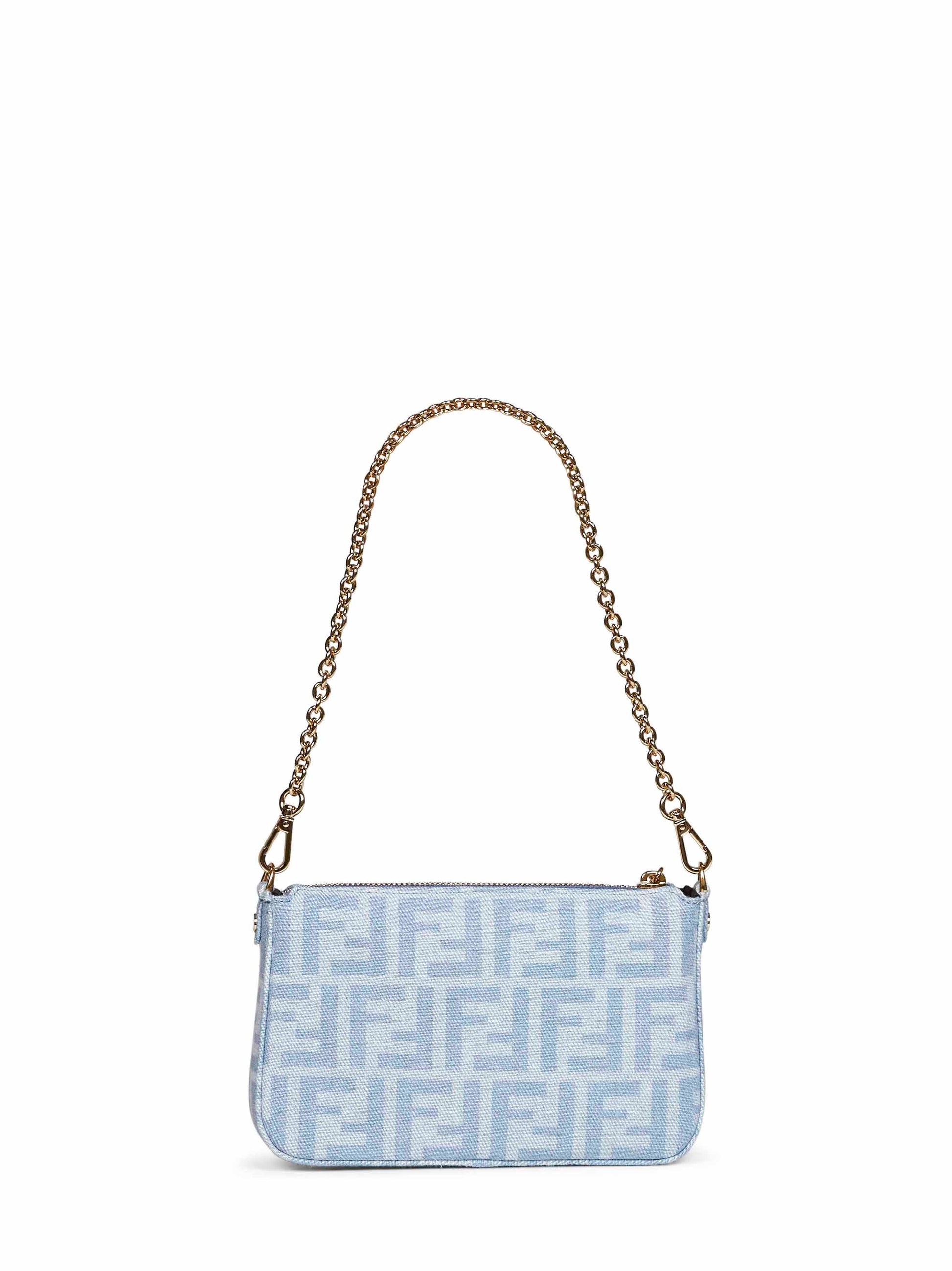 Fendi Women Light Blue Baguette Pouch Bag FENDI